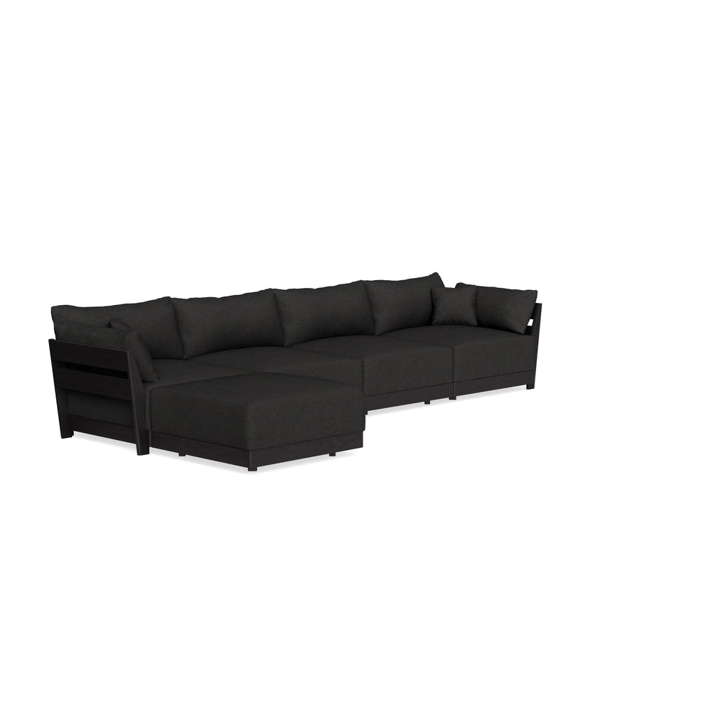 Modular Bondi Black 4-Seater Sectional in Peppercorn | Classic Blend