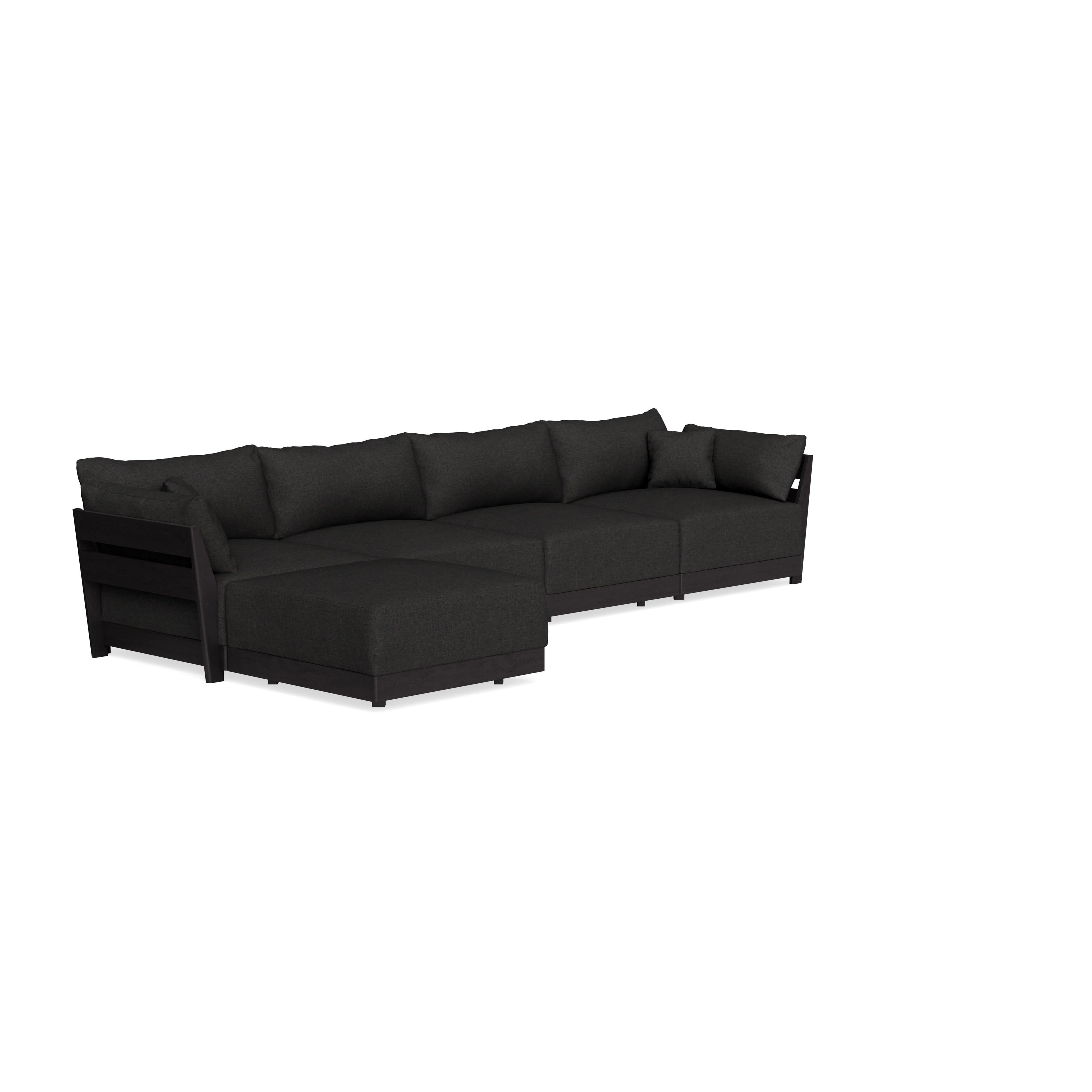 Modular Bondi Black 4-Seater Sectional in Peppercorn | Classic Blend