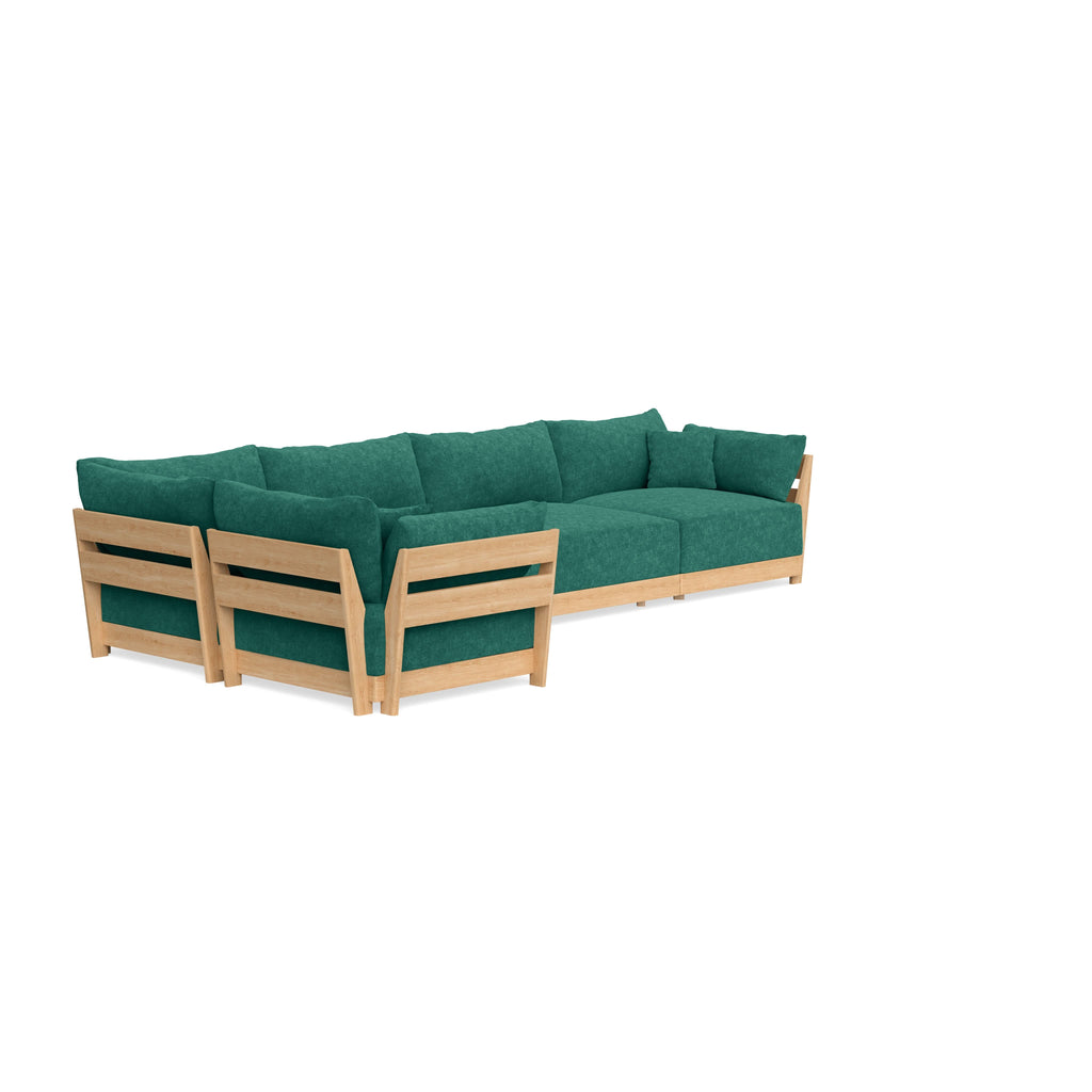 Slipcover Only - Modular Bondi 5-Seater L-Sectional in Jade Green