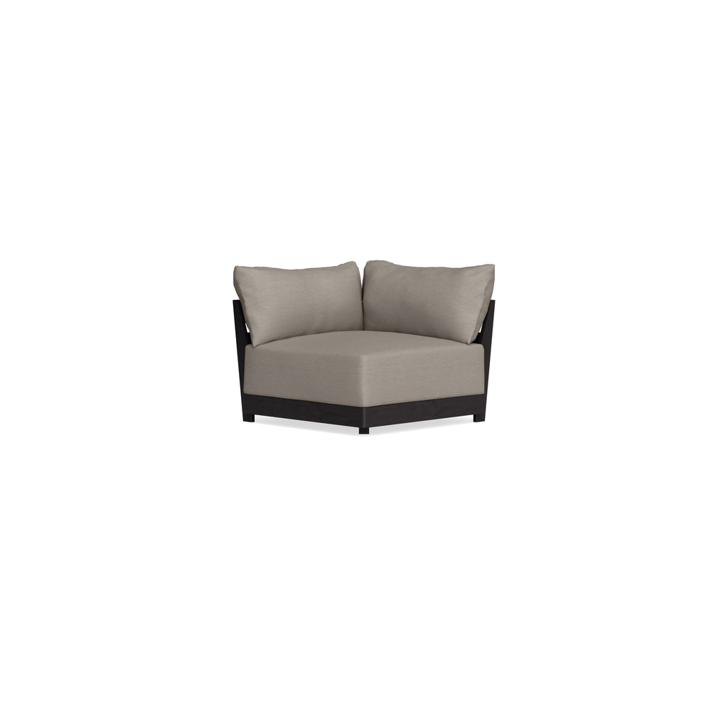 Modular Bondi Black Corner Chair in Cinder Gray | Memory Foam Blend