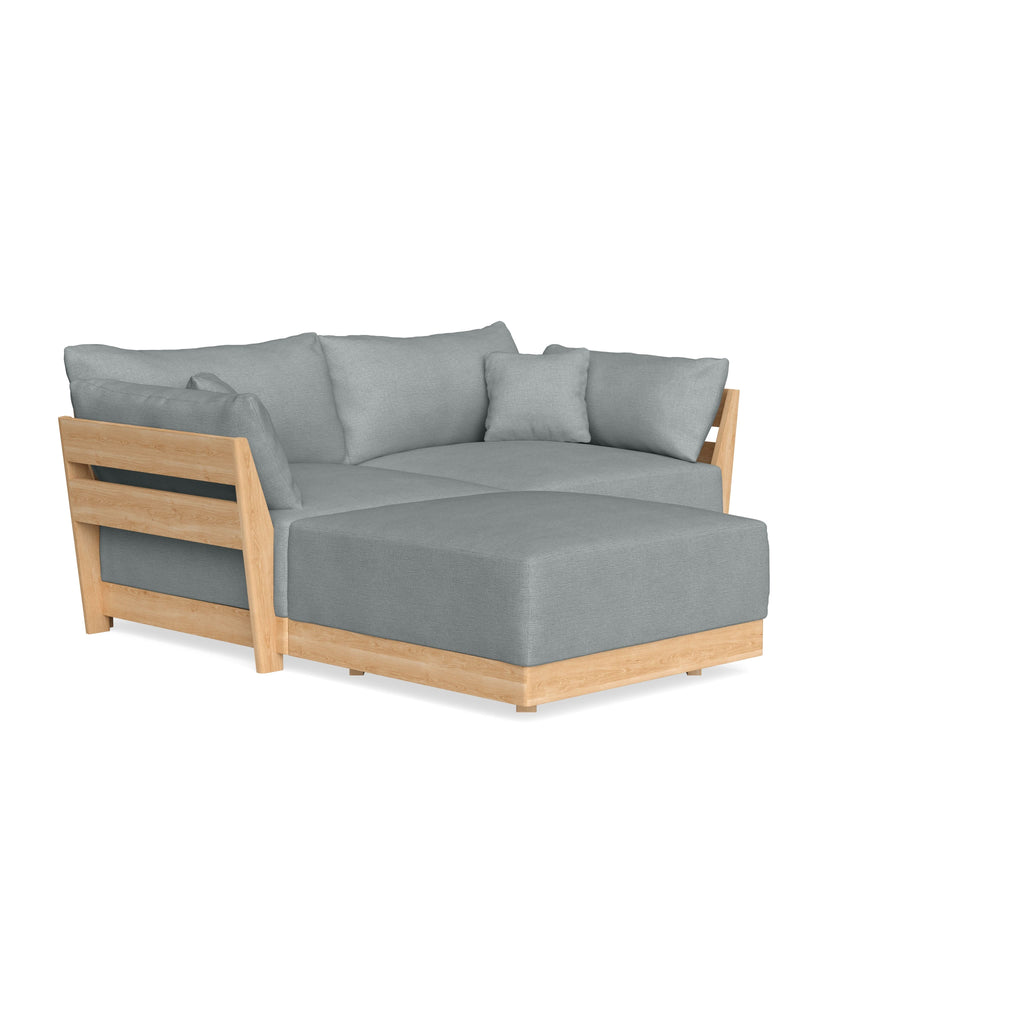 Modular Bondi Latte 2-Seater Sectional in Light Steel | Classic Blend