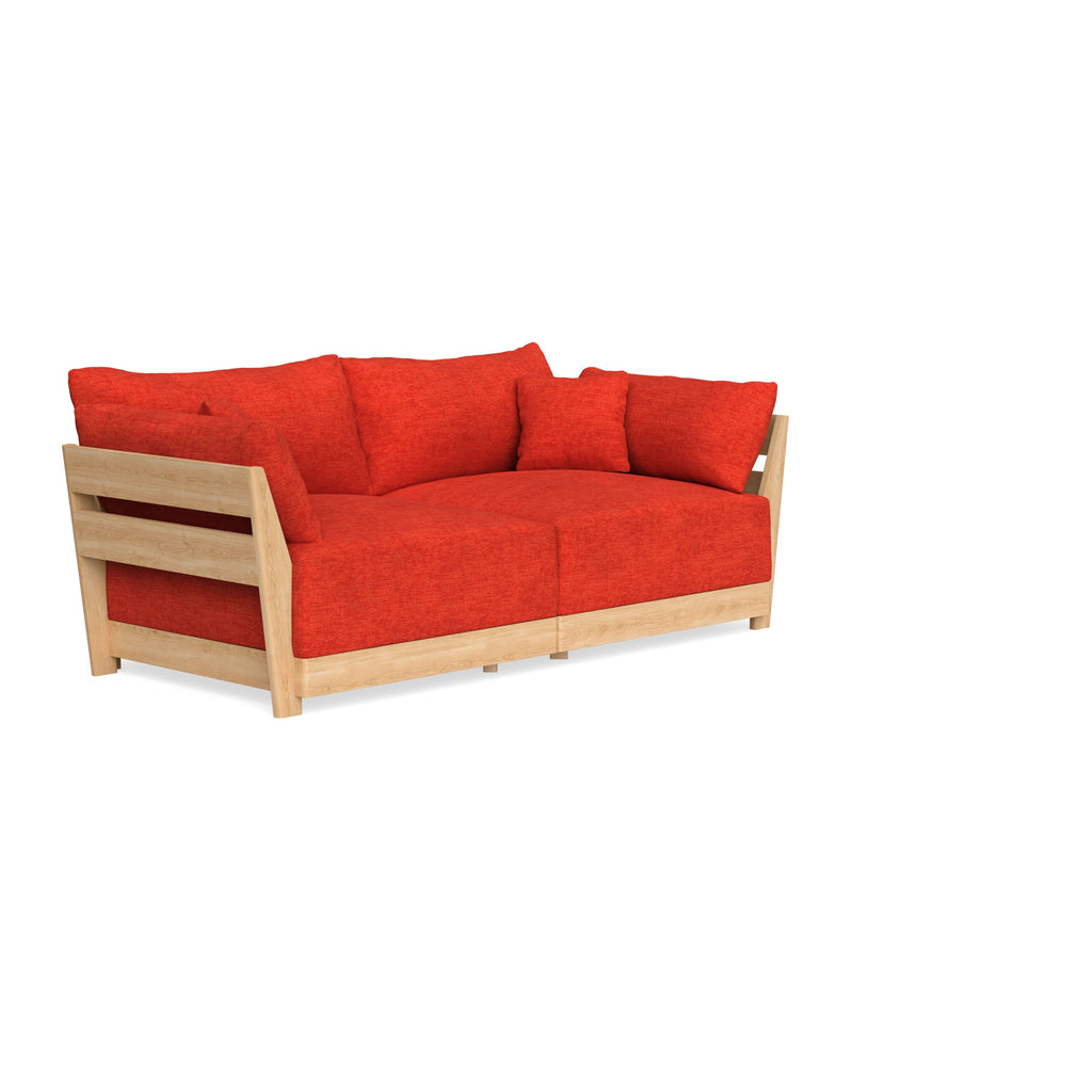 Modular Bondi Latte 2-Seater Sofa in Poppy Orange | Memory Foam Blend