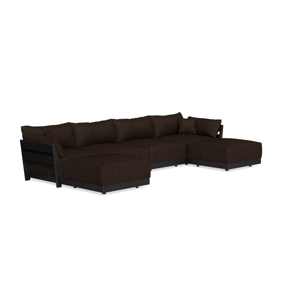 Modular Bondi Black 4-Seater U-Sectional in Espresso | Classic Blend