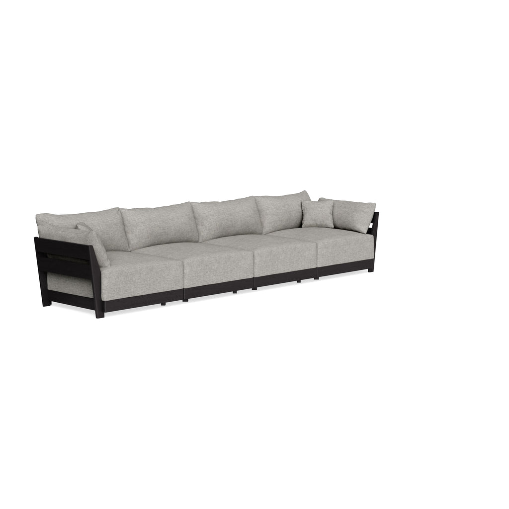 Modular Bondi Black 4-Seater Sofa in Fog | Memory Foam Blend