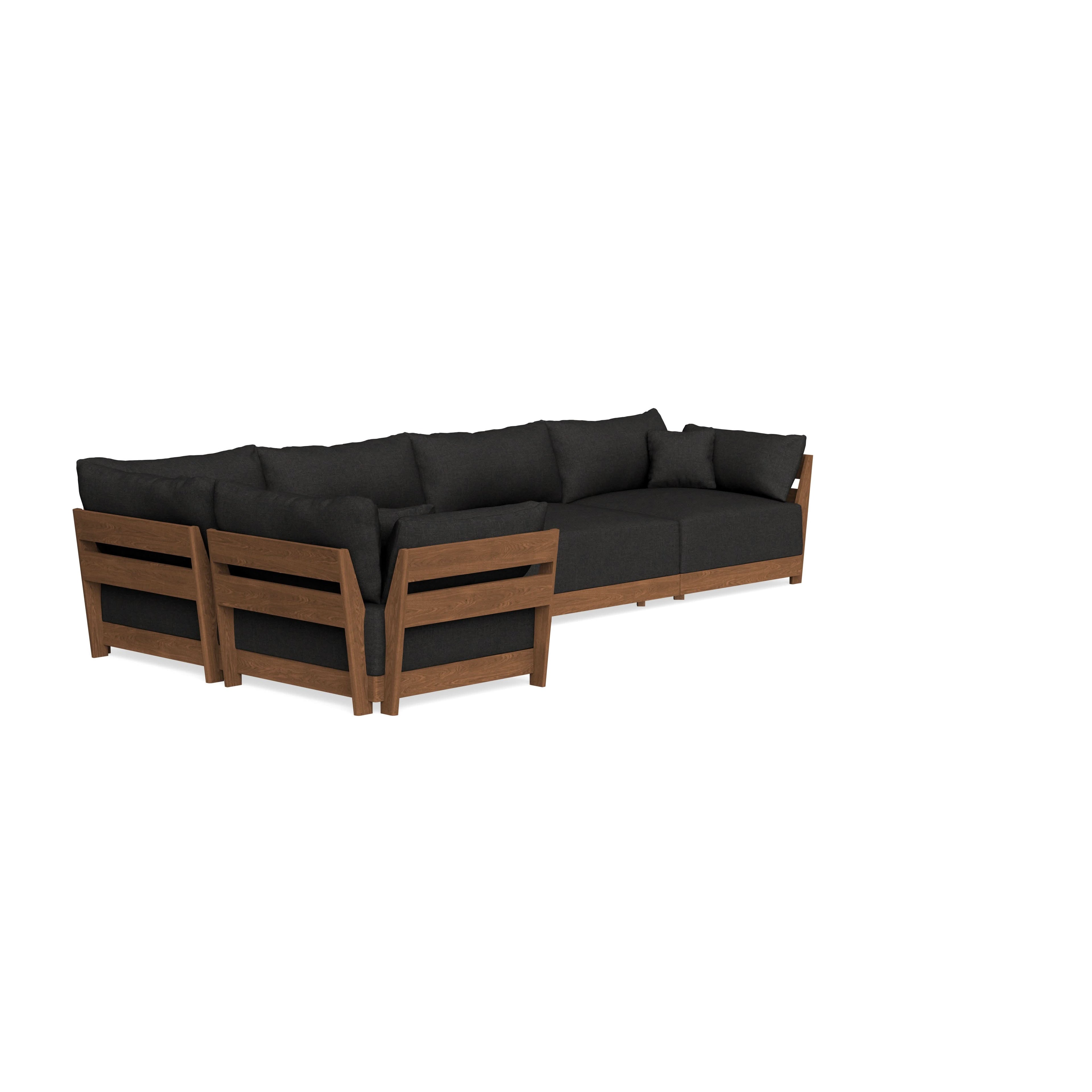 Modular Bondi Espresso 5-Seater L-Sectional in Peppercorn | Classic Blend