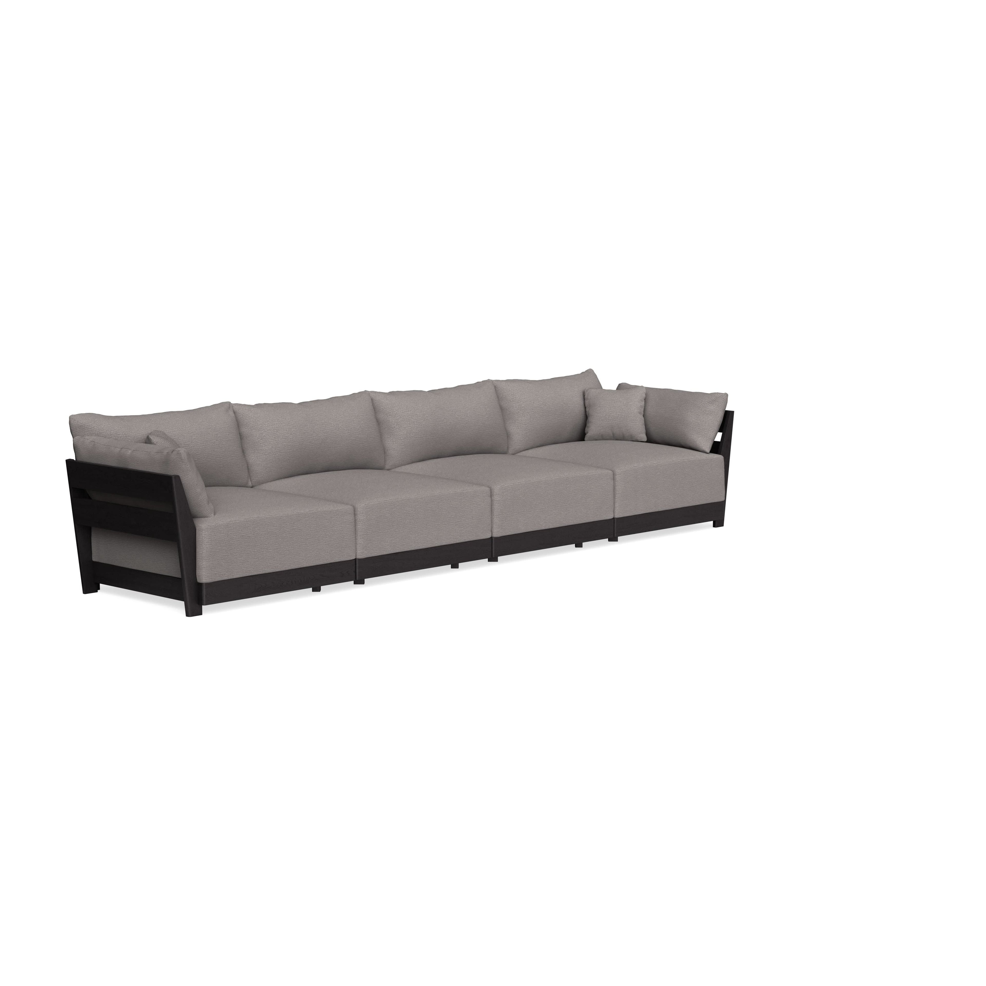 Modular Bondi Black 4-Seater Sofa in Cement | Memory Foam Blend