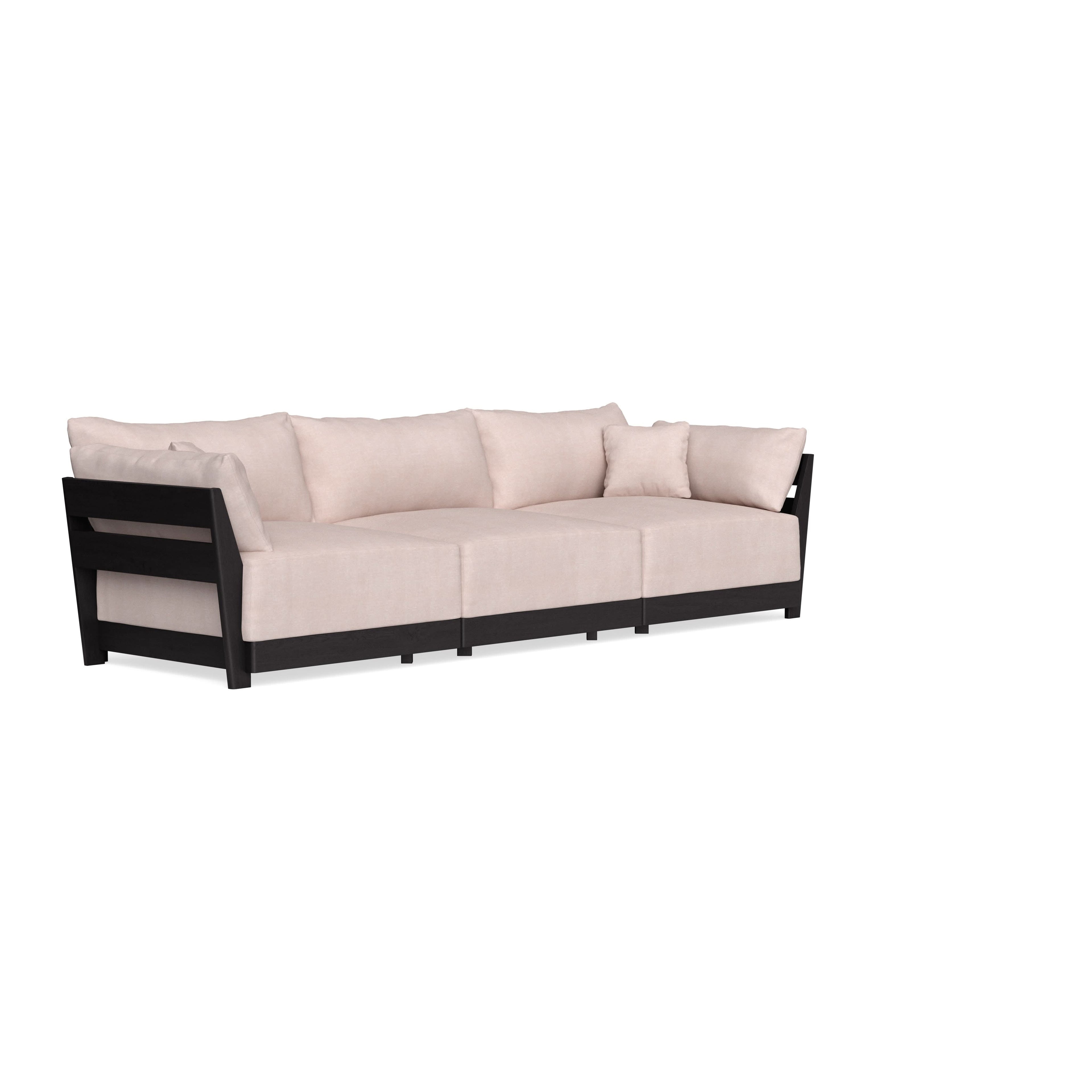 Modular Bondi Black 3-Seater Sofa in Blush | Memory Foam Blend