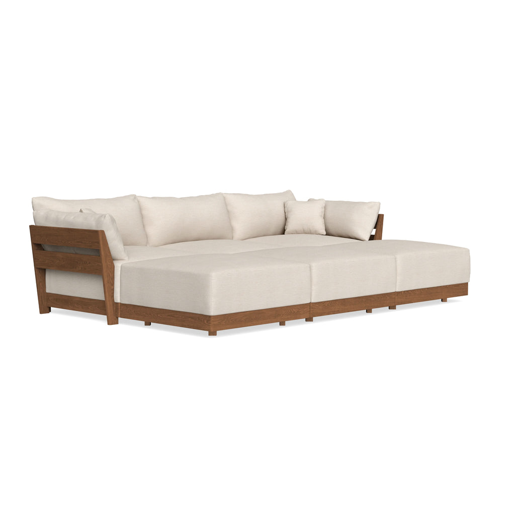 Modular Bondi Espresso 3-Seater Daybed Sofa Sectional in Seashell | Memory Foam Blend