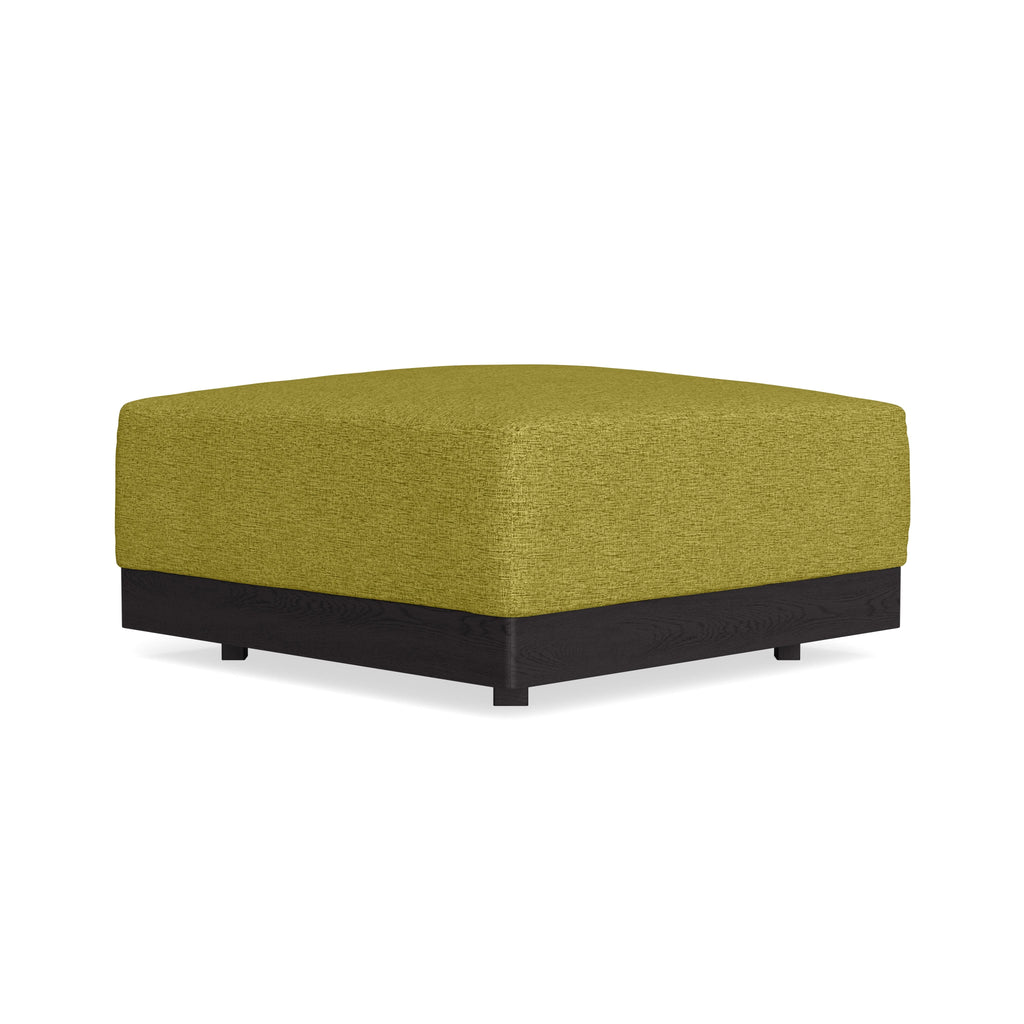 Modular Bondi Black Ottoman in Avocado | Classic Blend