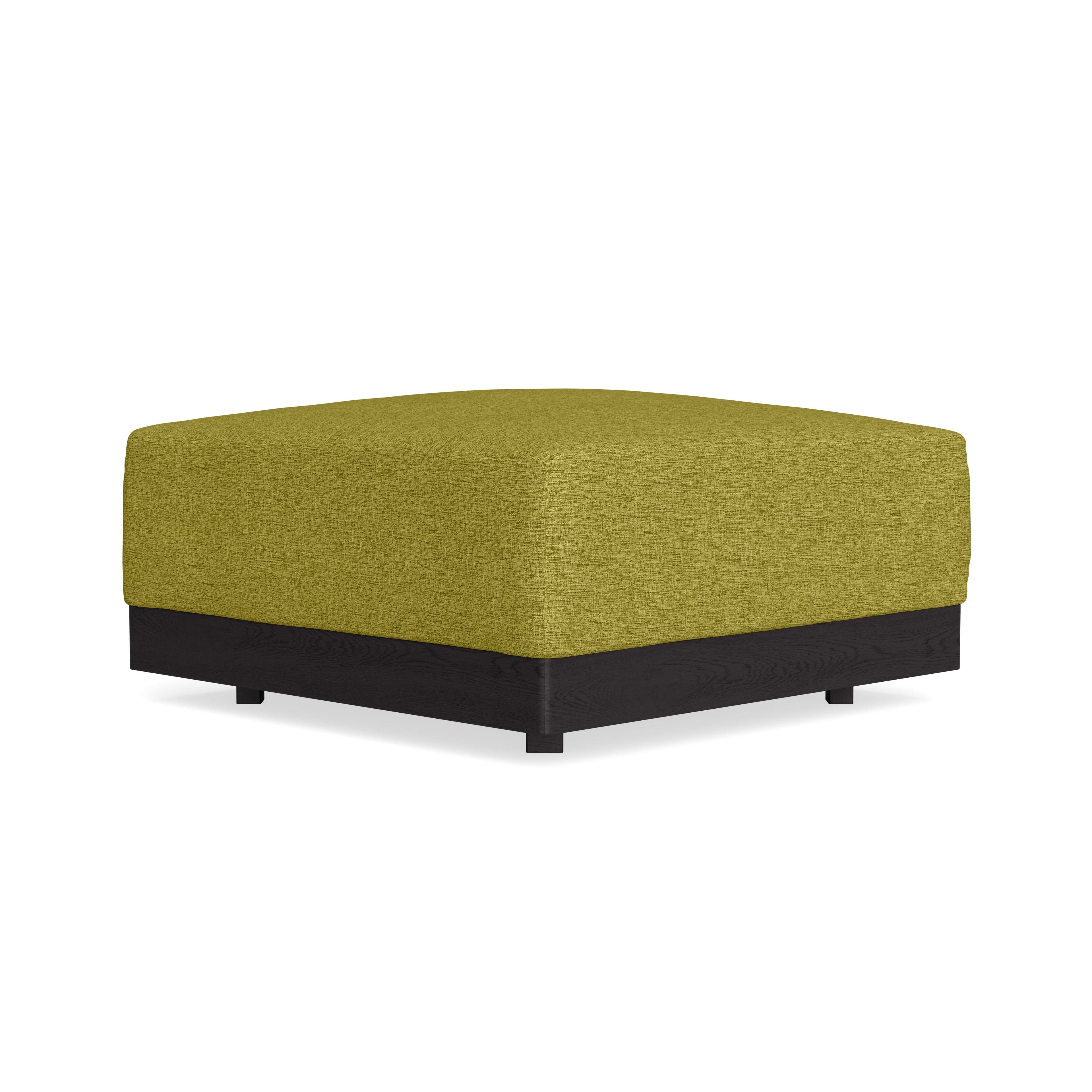 Modular Bondi Black Ottoman in Avocado | Classic Blend