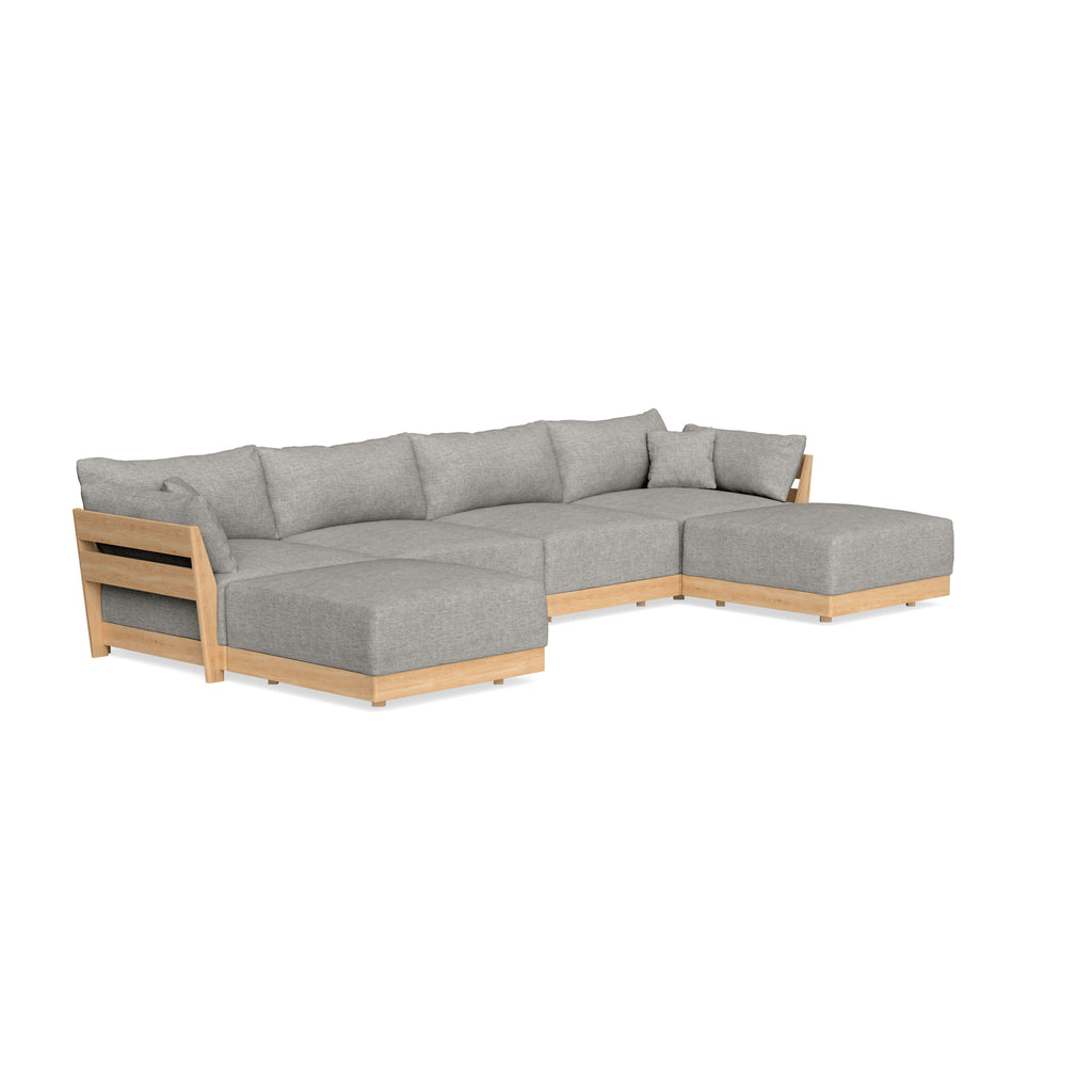 Modular Bondi Latte 4-Seater U-Sectional in Fog | Classic Blend
