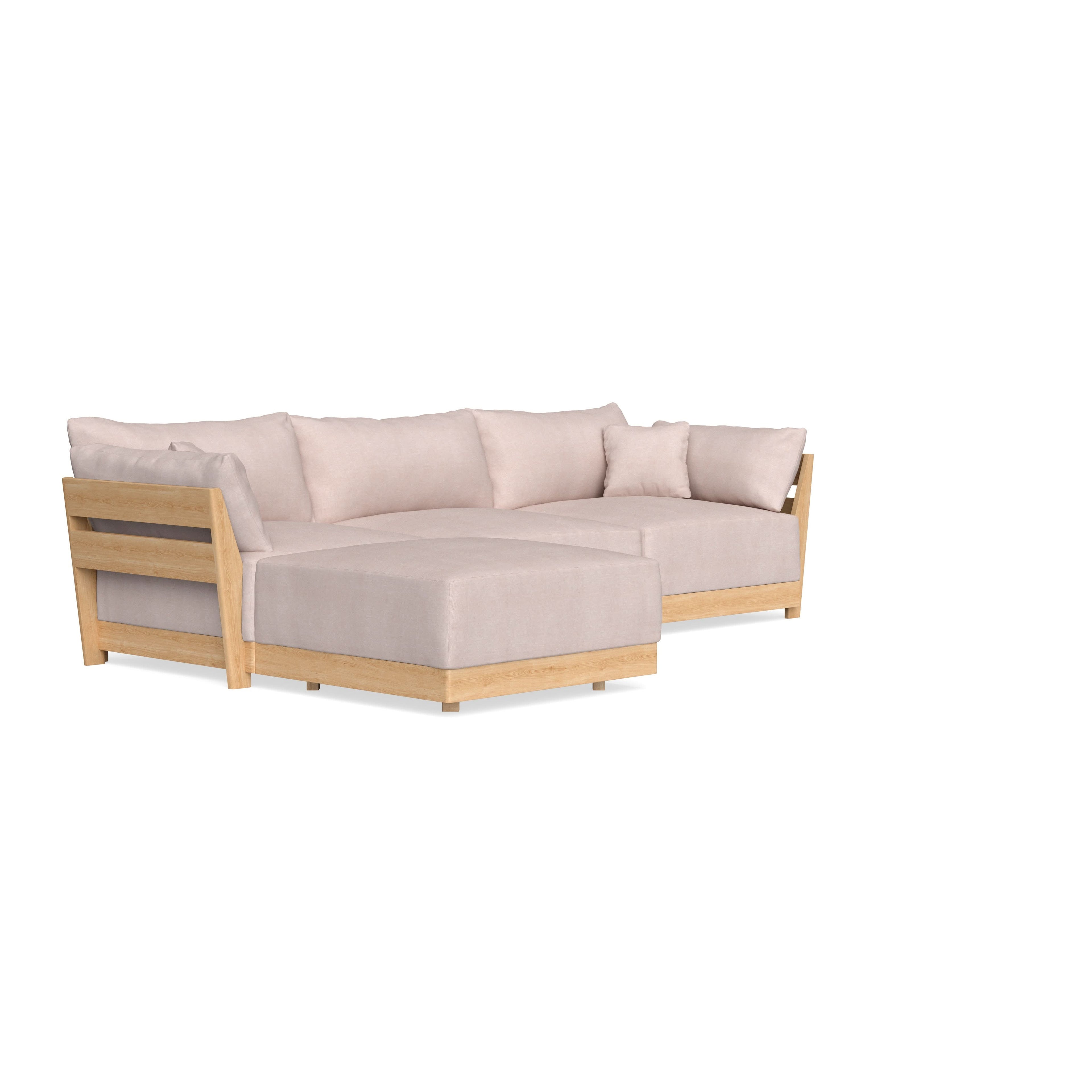Modular Bondi Latte 3-Seater Sectional in Blush | Memory Foam Blend
