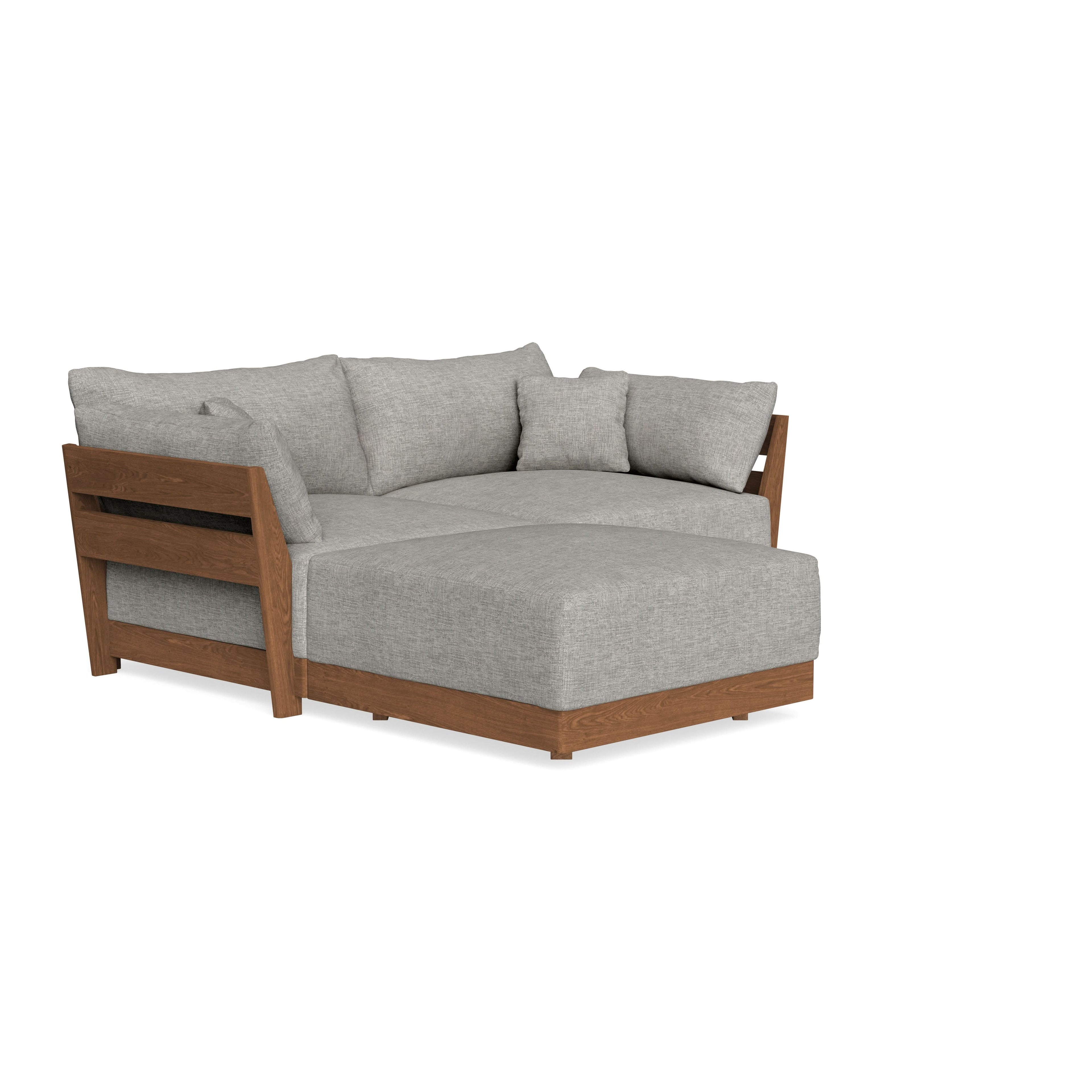 Modular Bondi Espresso 2-Seater Sectional in Fog | Memory Foam Blend