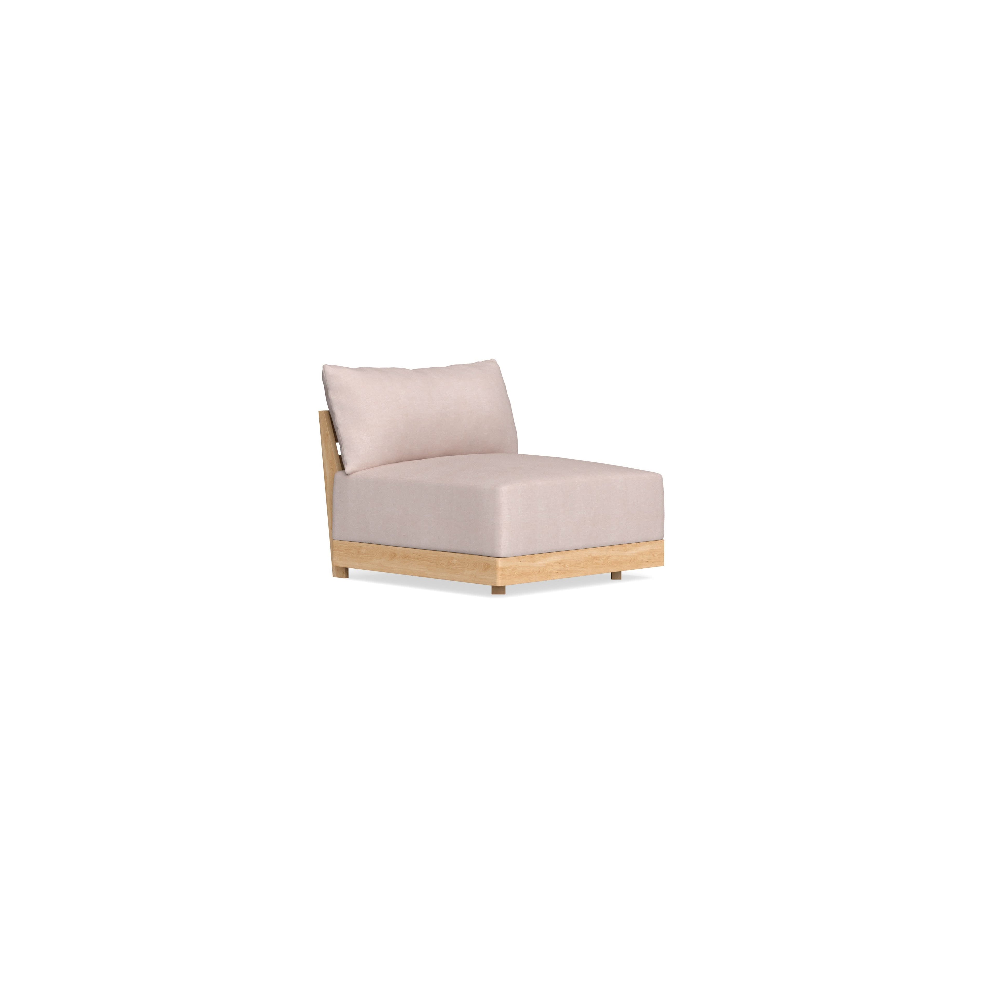 Modular Bondi Latte Armless Chair in Blush | Memory Foam Blend