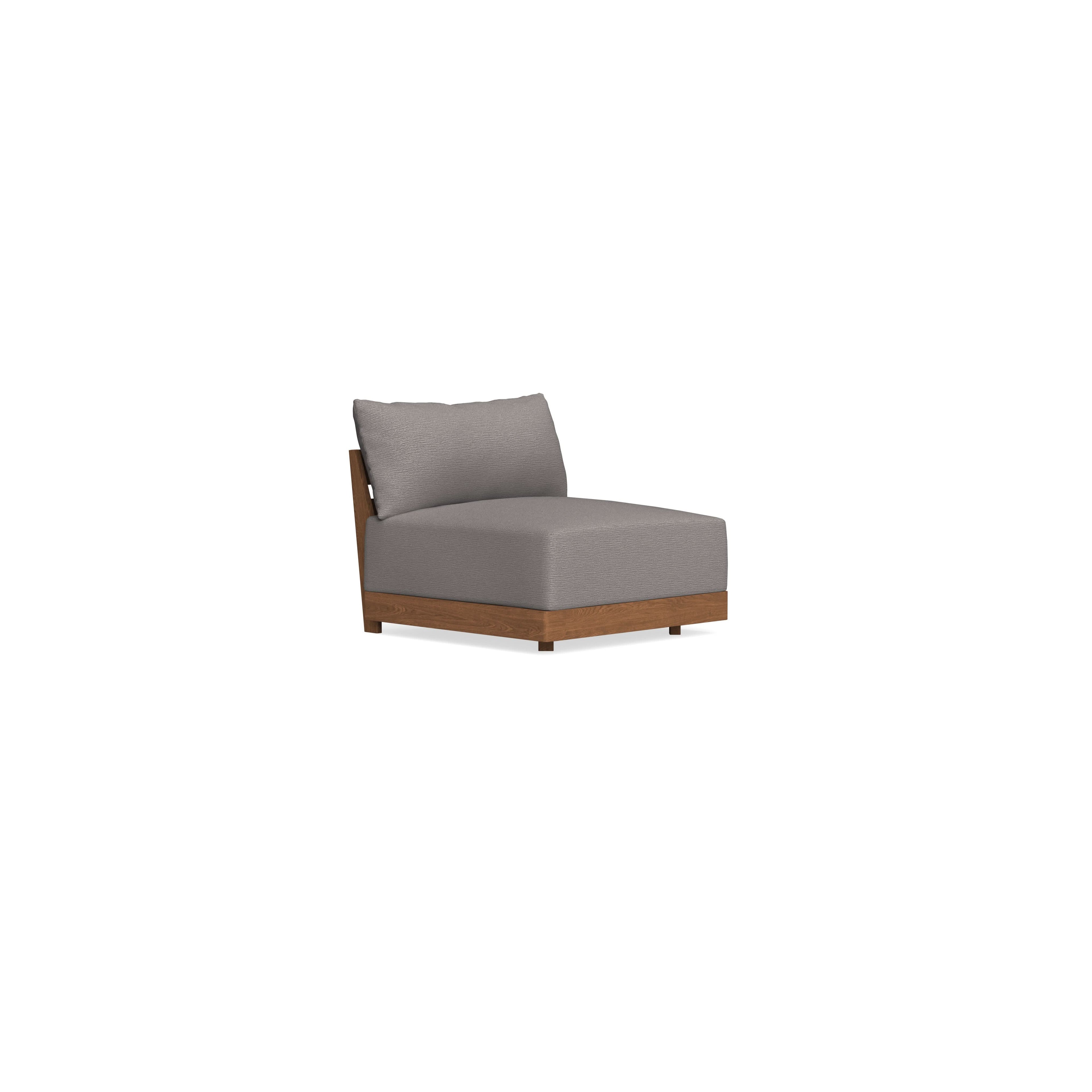 Modular Bondi Espresso Armless Chair in Cement | Classic Blend