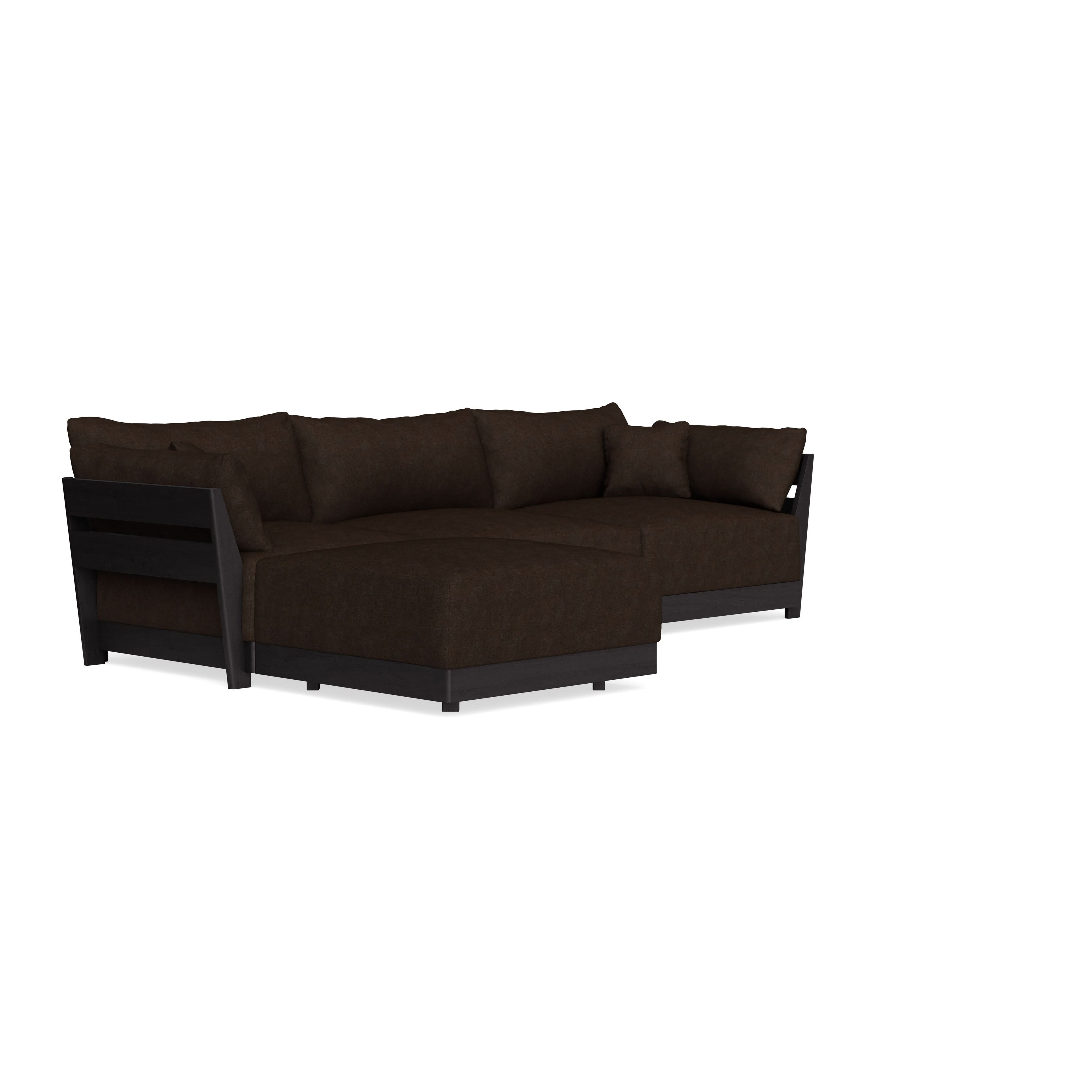 Modular Bondi Black 3-Seater Sectional in Espresso | Memory Foam Blend
