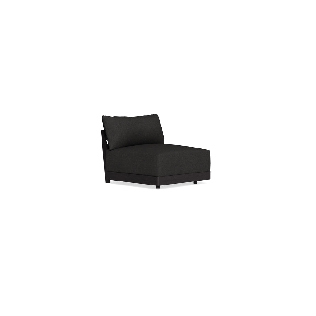 Modular Bondi Black Armless Chair in Peppercorn | Memory Foam Blend
