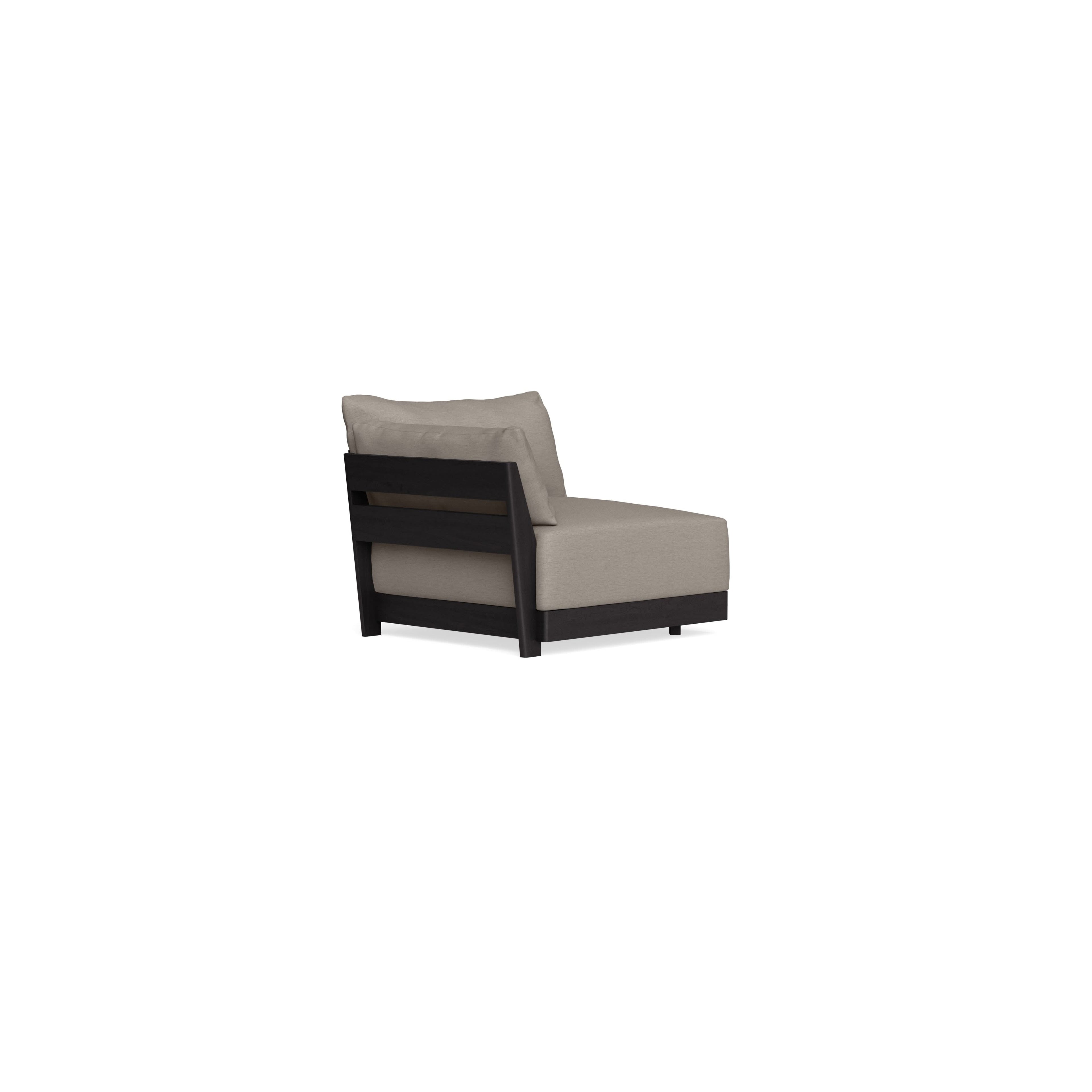 Modular Bondi Black End Chair in Cinder Gray | Memory Foam Blend