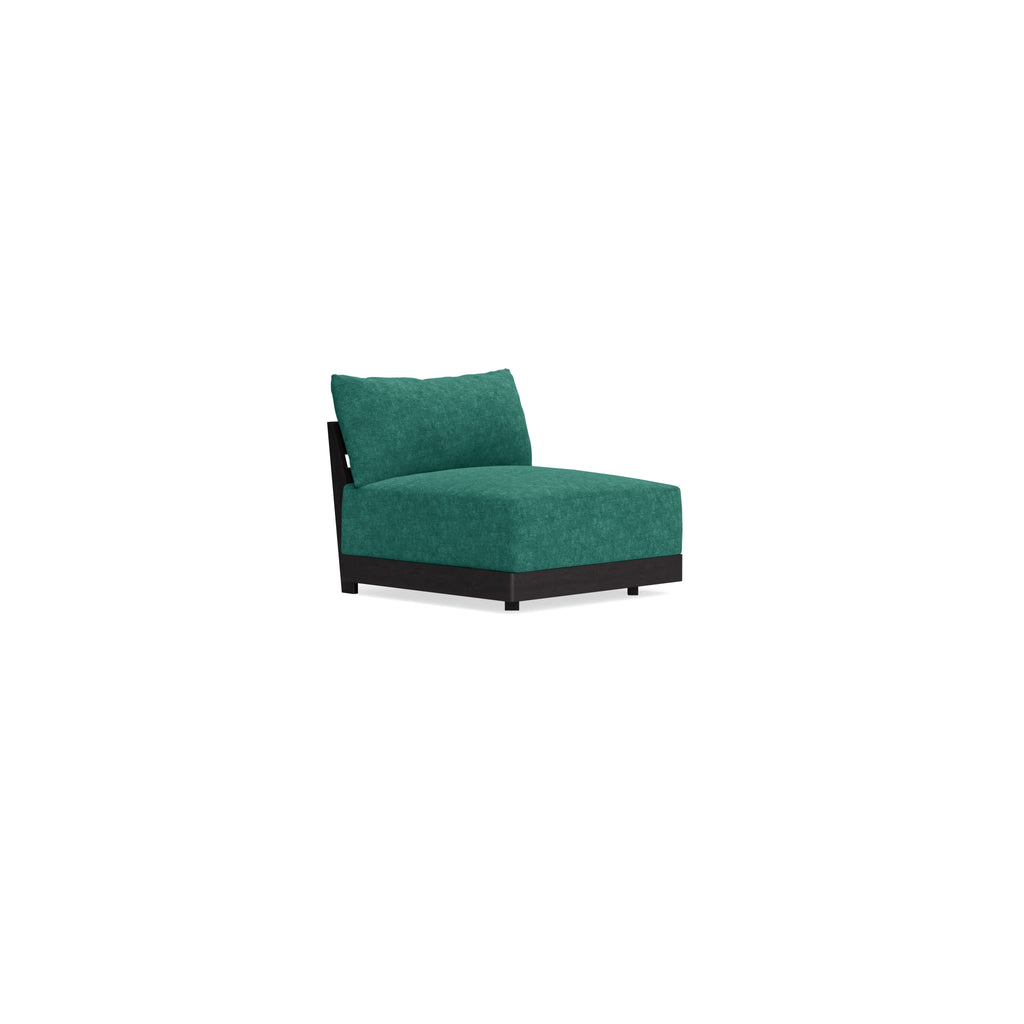 Modular Bondi Black Armless Chair in Jade Green | Classic Blend