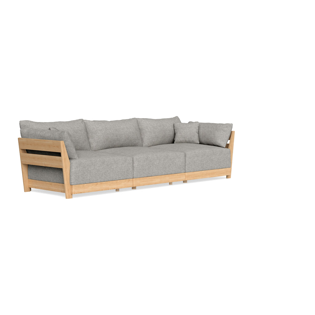 Modular Bondi Latte 3-Seater Sofa in Fog | Memory Foam Blend