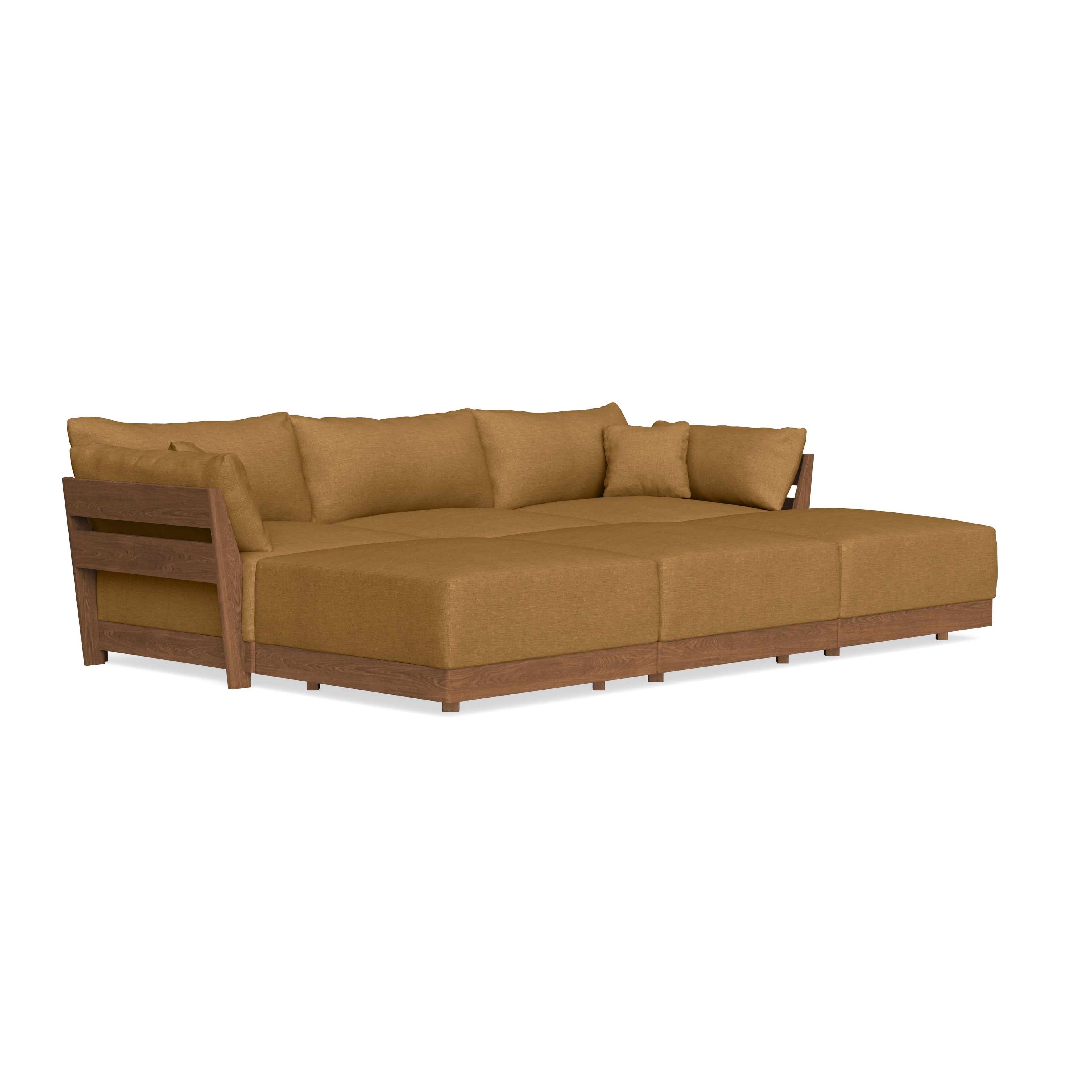Modular Bondi Espresso 3-Seater Daybed Sofa Sectional in Dijon | Memory Foam Blend