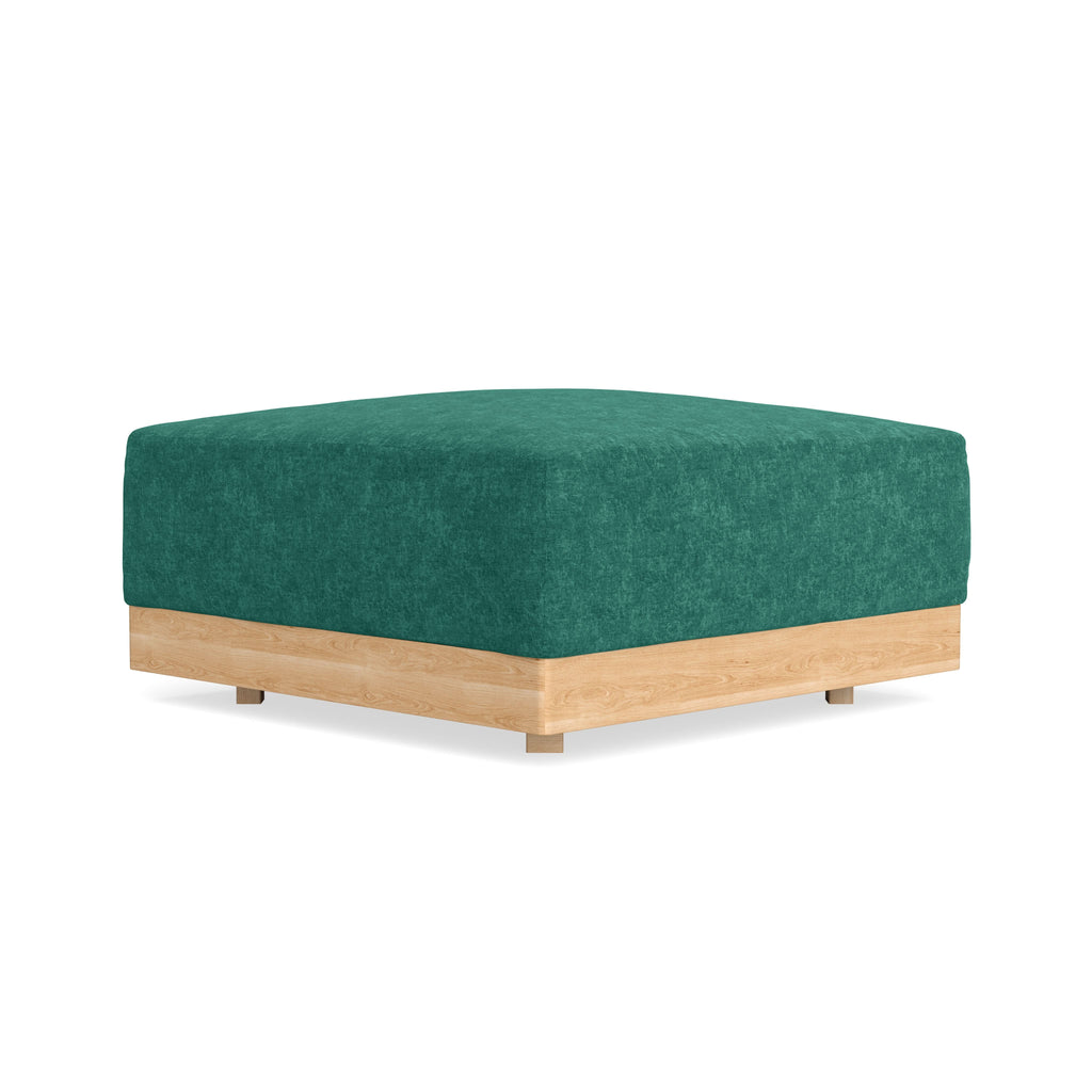 Modular Bondi Latte Ottoman in Jade Green | Memory Foam Blend