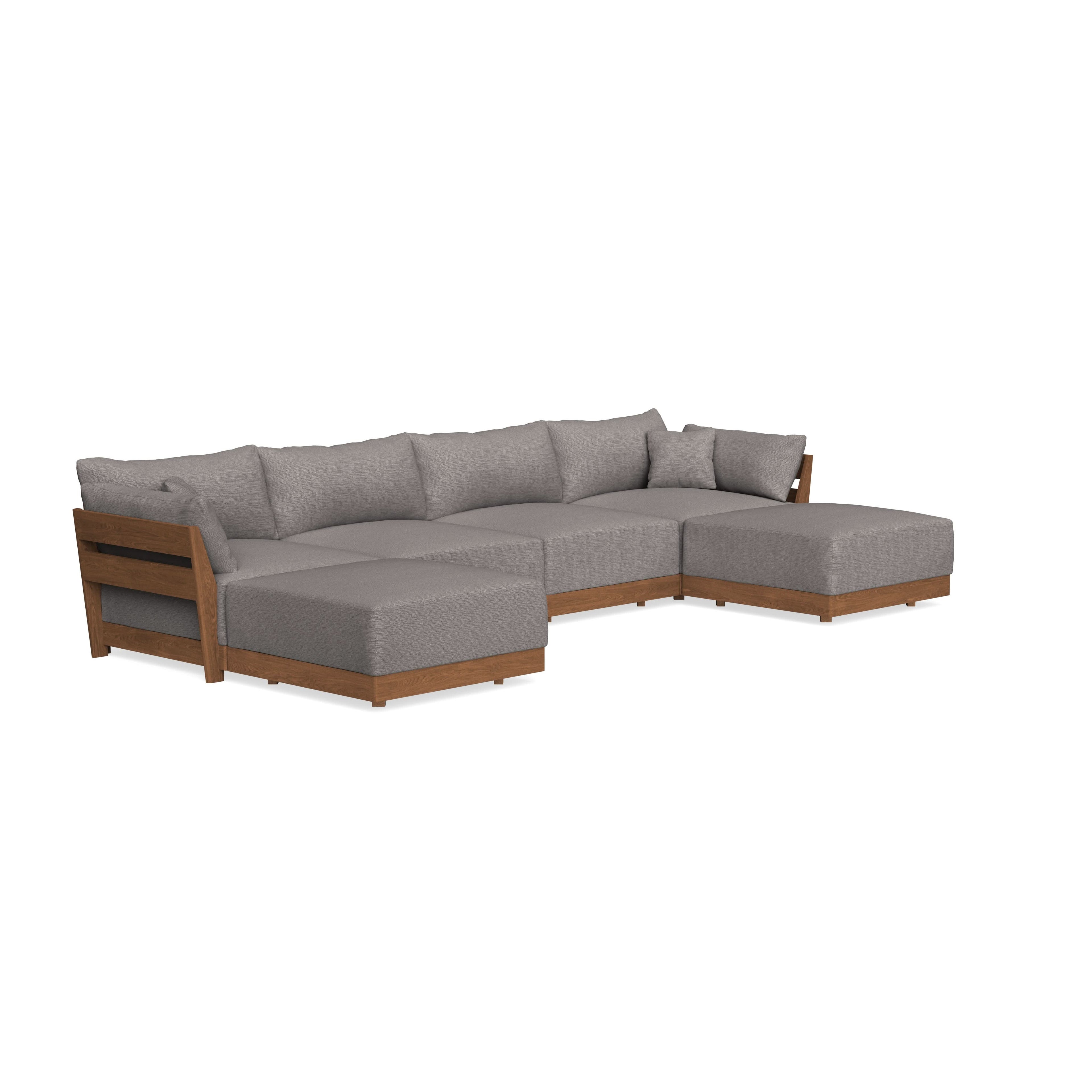Modular Bondi Espresso 4-Seater U-Sectional in Cement | Classic Blend