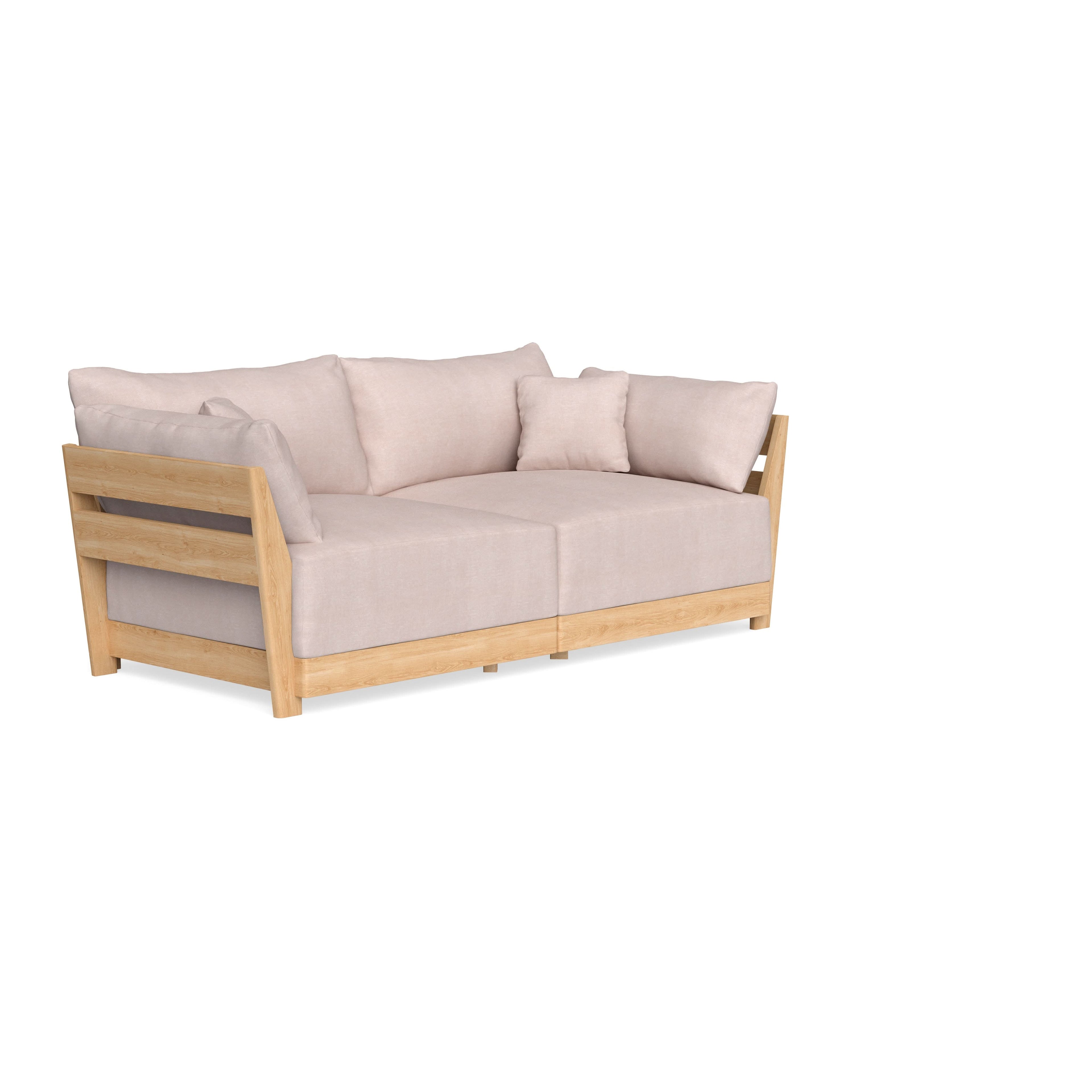 Modular Bondi Latte 2-Seater Sofa in Blush | Memory Foam Blend