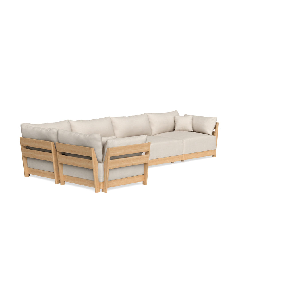 Modular Bondi Latte 5-Seater L-Sectional in Seashell | Memory Foam Blend