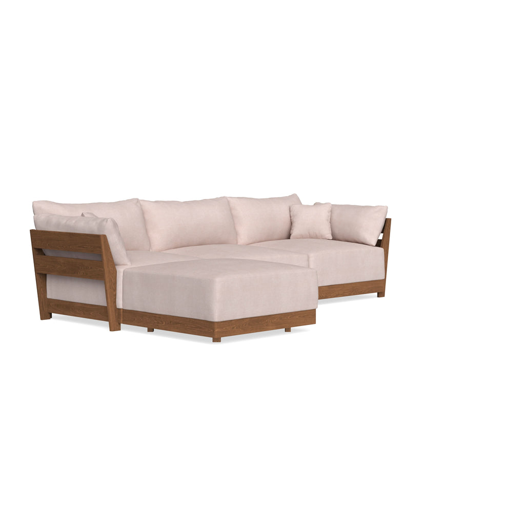 Modular Bondi Espresso 3-Seater Sectional in Blush | Memory Foam Blend