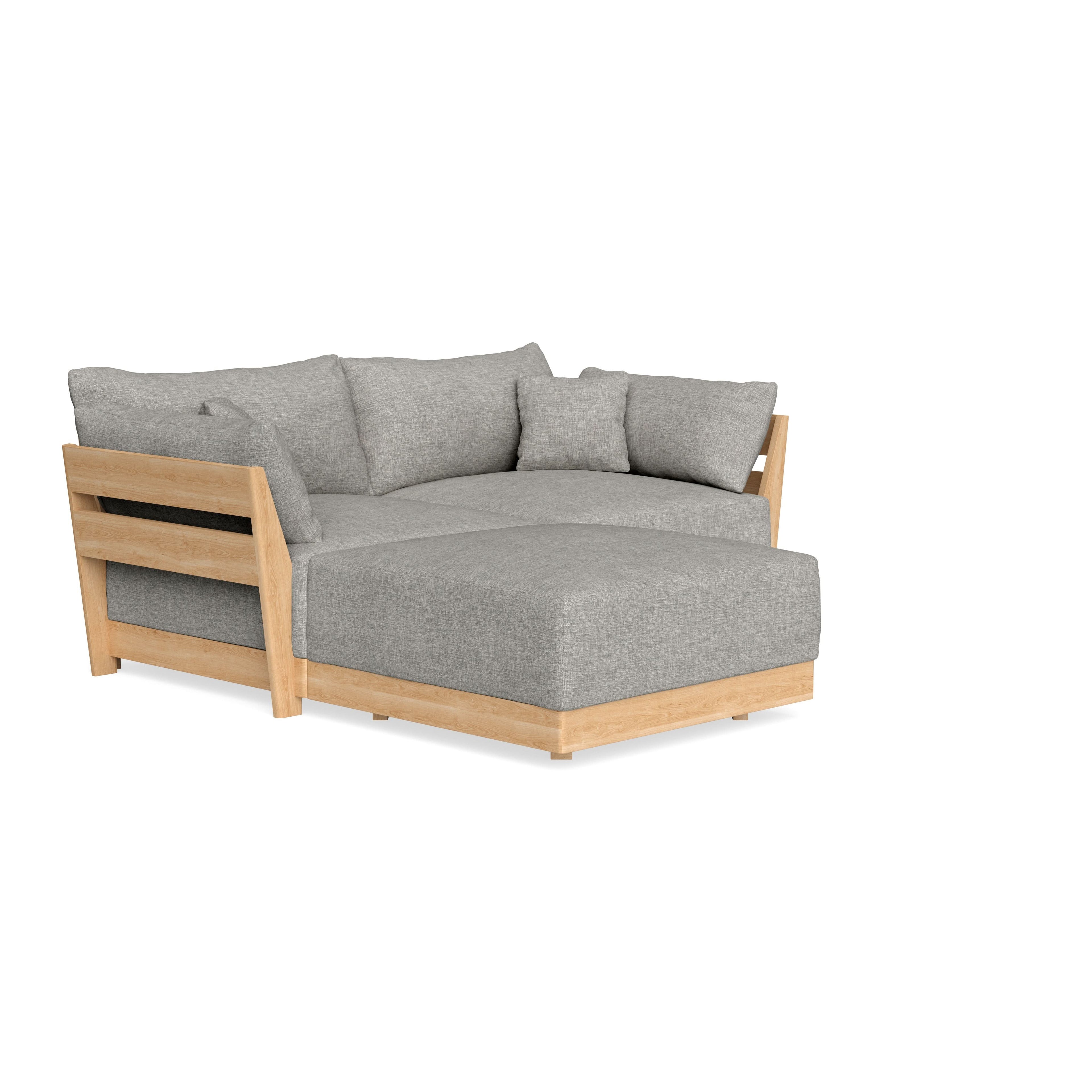 Modular Bondi Latte 2-Seater Sectional in Fog | Memory Foam Blend