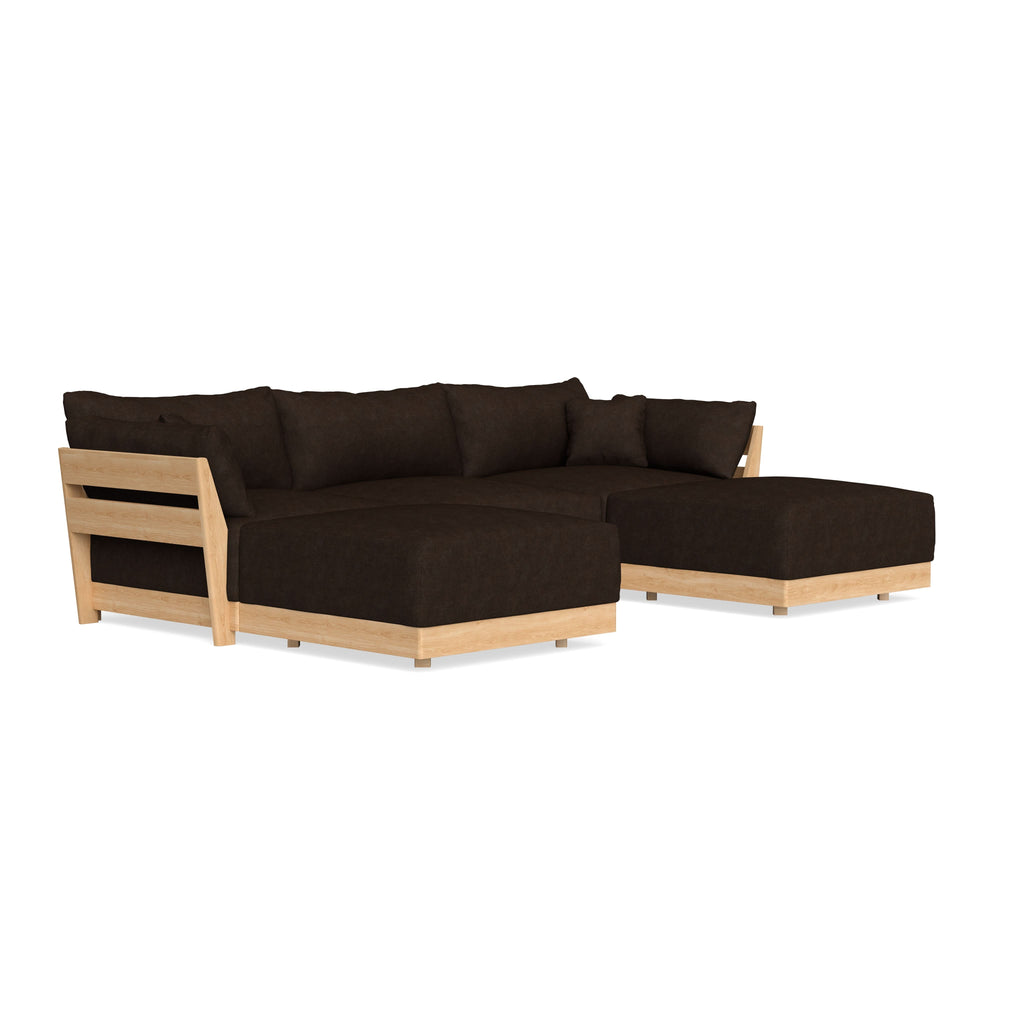 Modular Bondi Latte 3-Seater U-Sectional in Espresso | Classic Blend