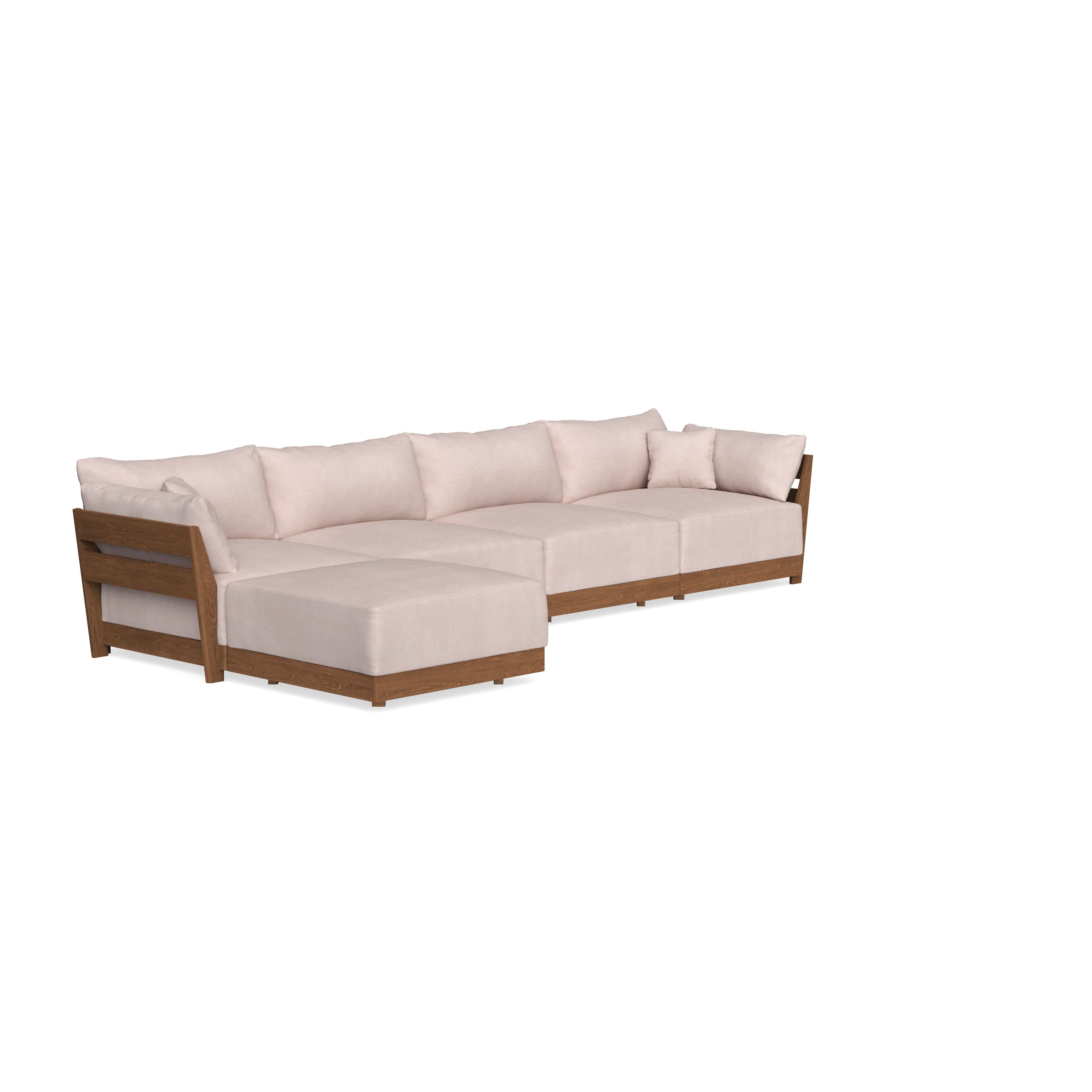 Modular Bondi Espresso 4-Seater Sectional in Blush | Classic Blend