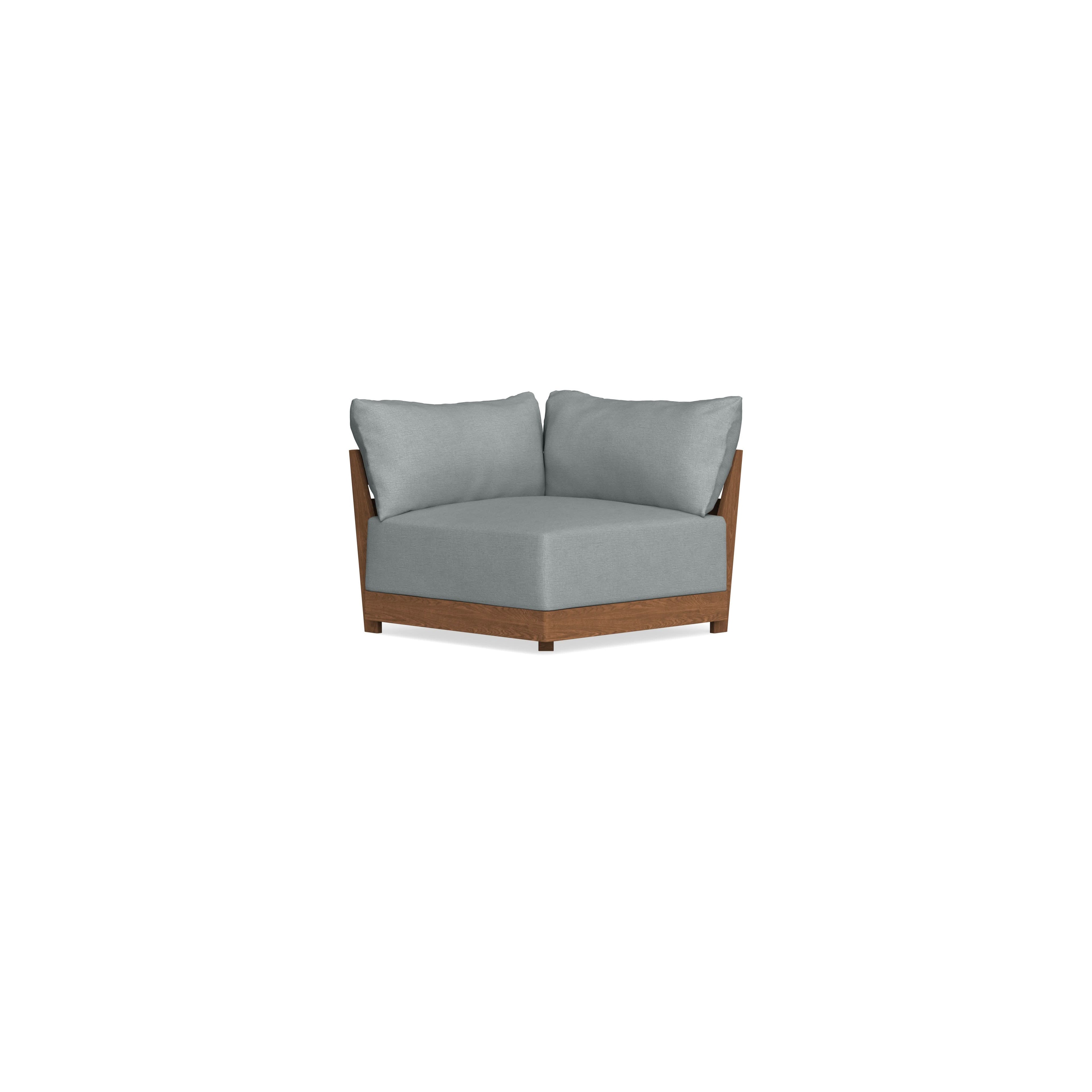 Modular Bondi Espresso Corner Chair in Light Steel | Classic Blend