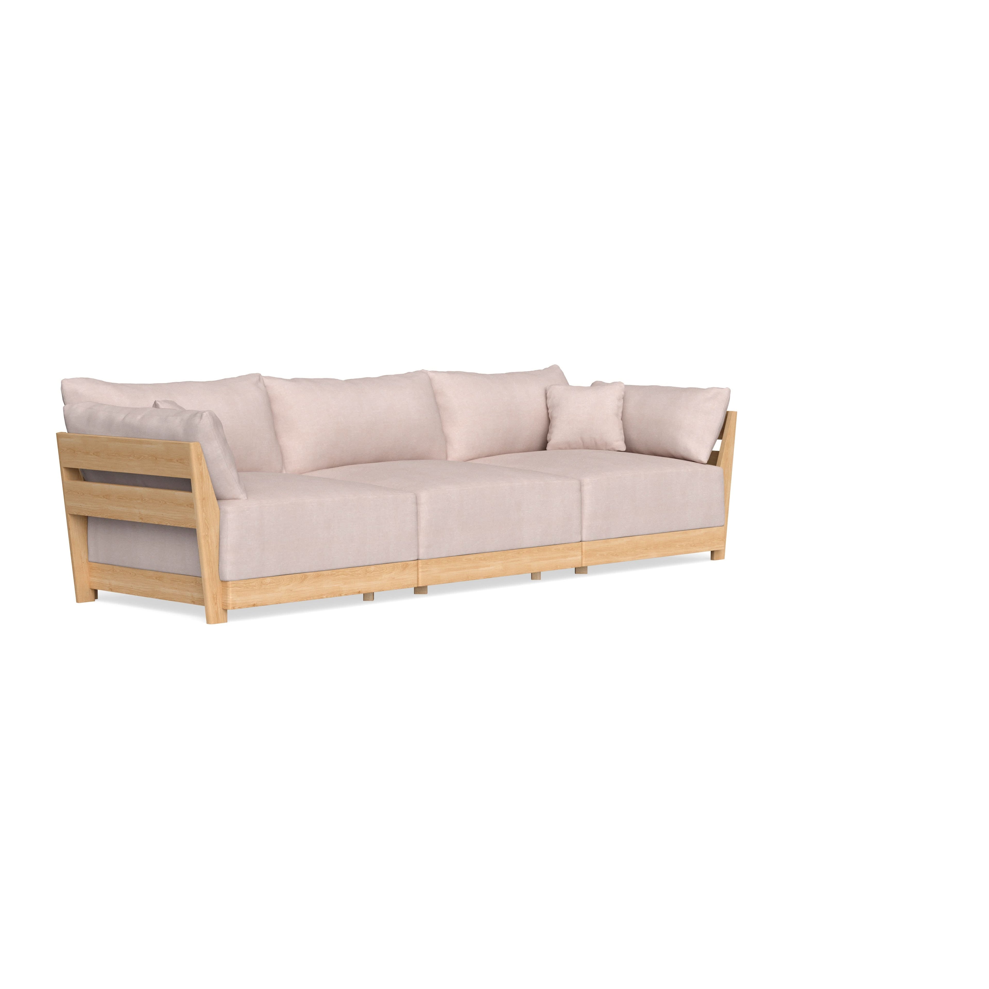 Modular Bondi Latte 3-Seater Sofa in Blush | Memory Foam Blend