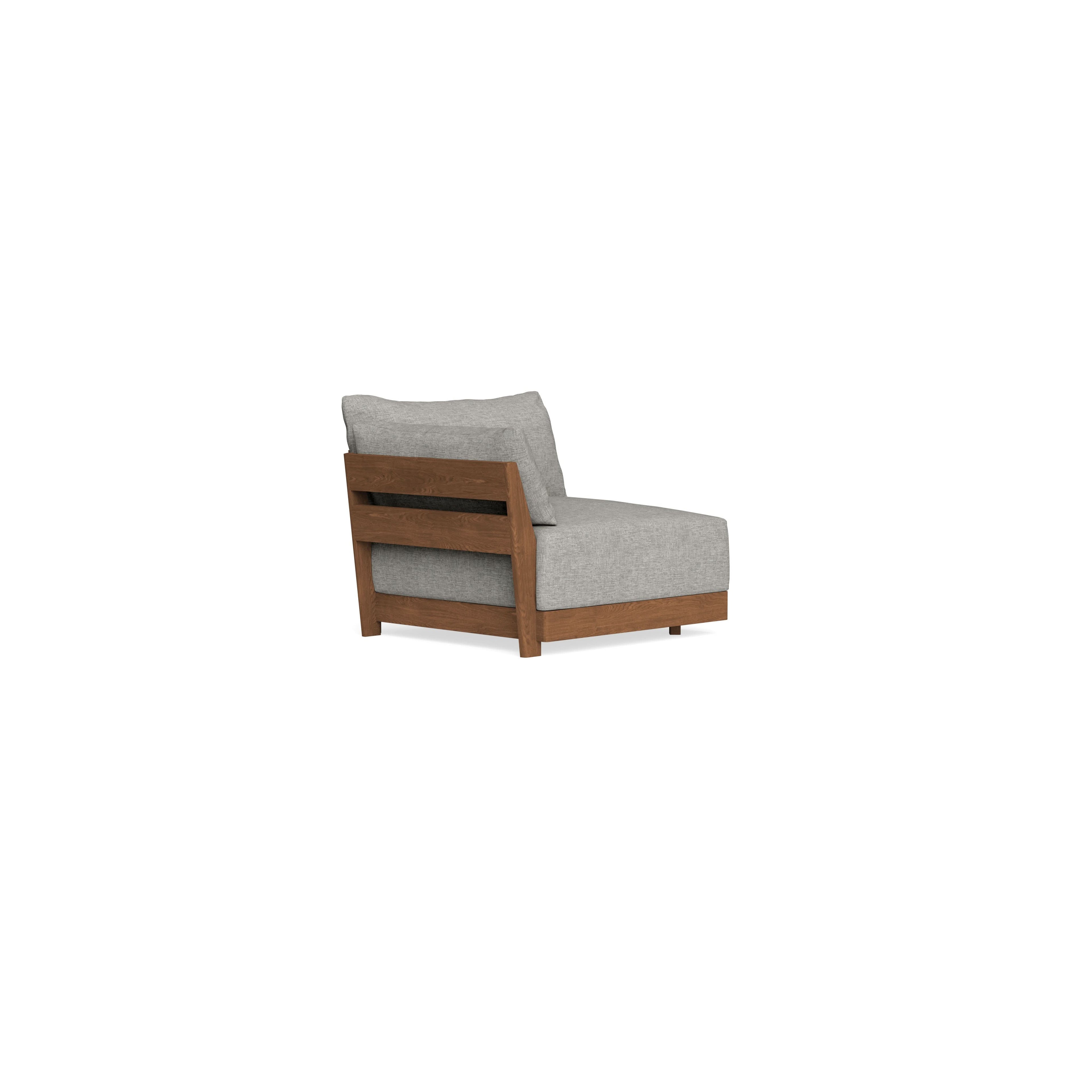 Modular Bondi Espresso End Chair in Fog | Memory Foam Blend