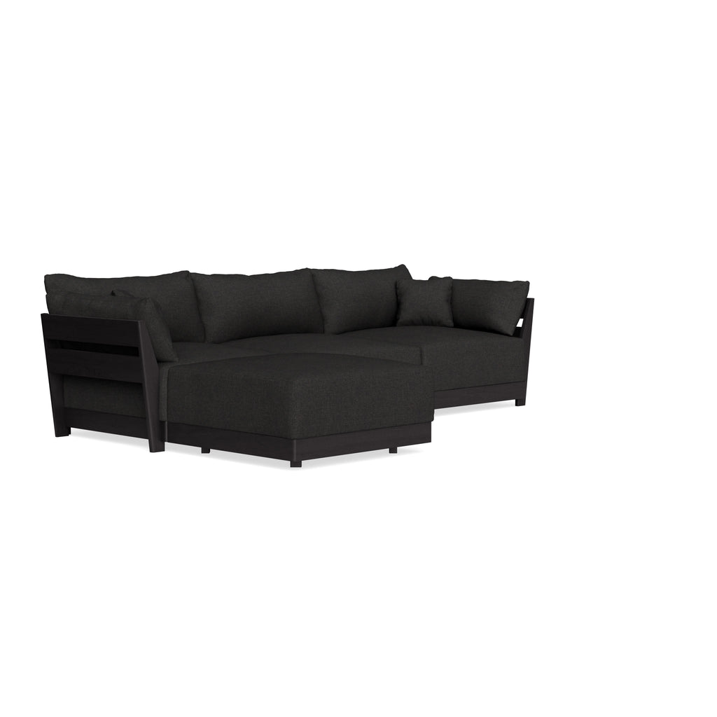 Modular Bondi Black 3-Seater Sectional in Peppercorn | Memory Foam Blend