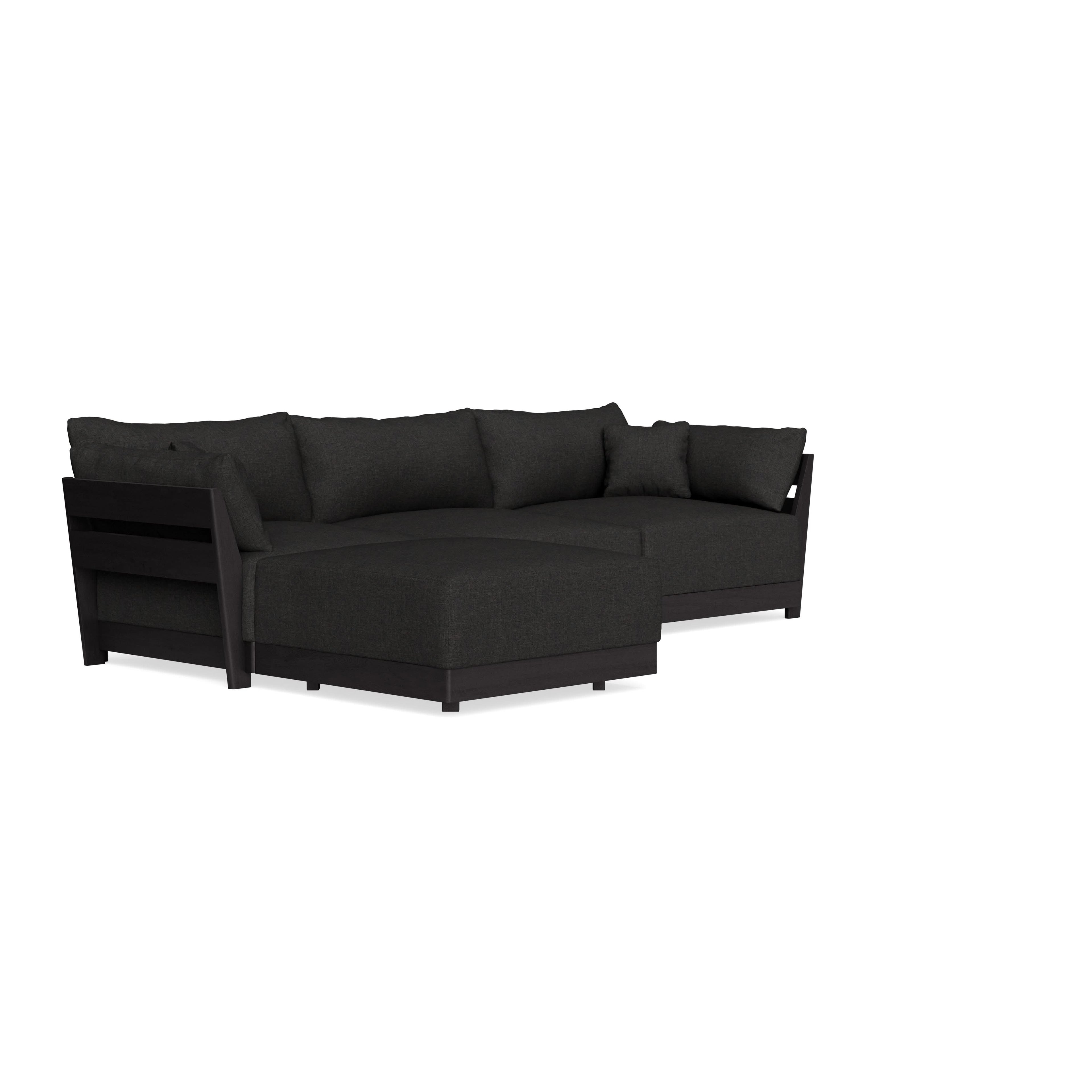 Modular Bondi Black 3-Seater Sectional in Peppercorn | Memory Foam Blend