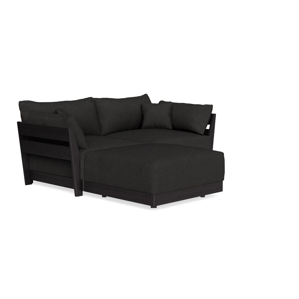 Modular Bondi Black 2-Seater Sectional in Peppercorn | Memory Foam Blend