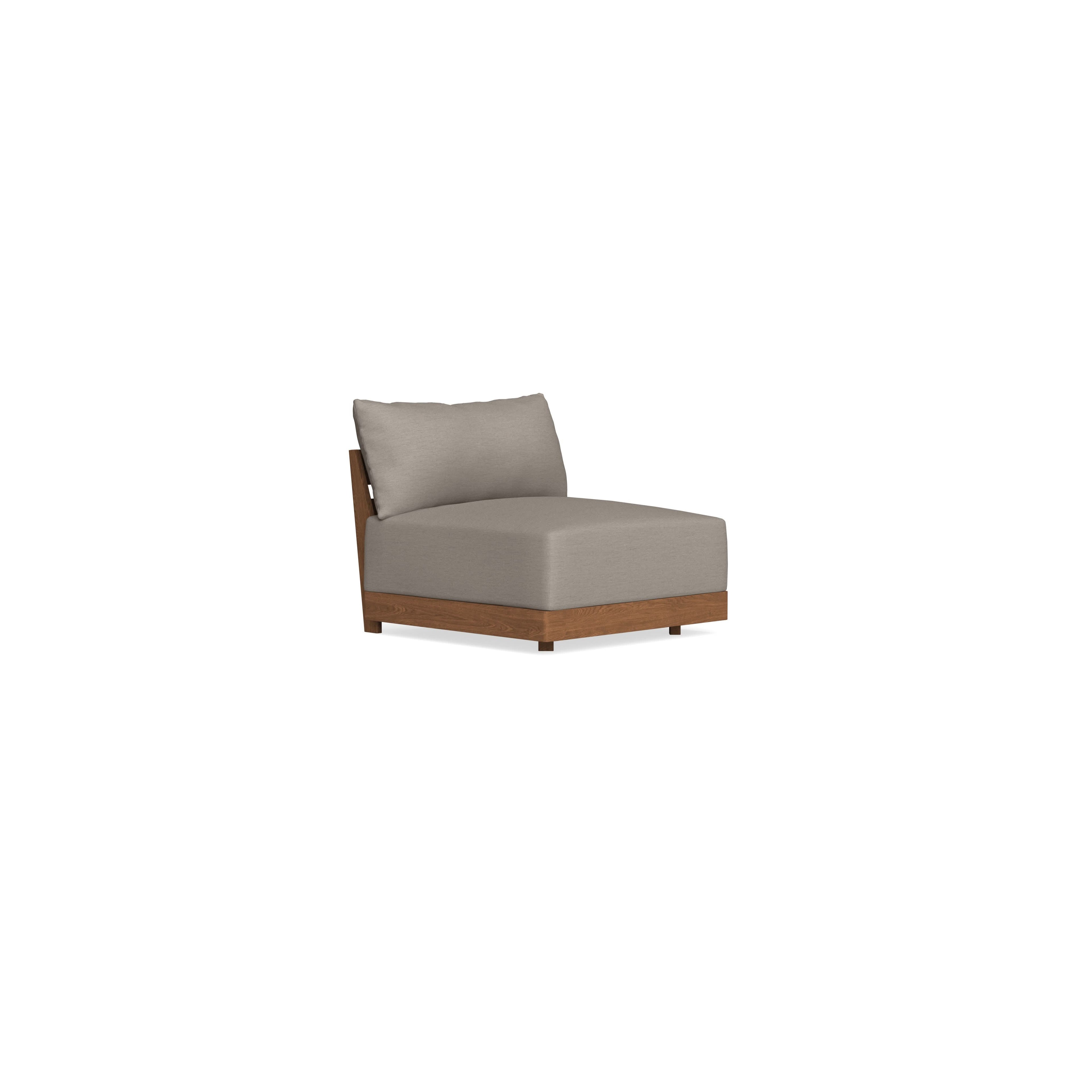 Modular Bondi Espresso Armless Chair in Cinder Gray | Memory Foam Blend
