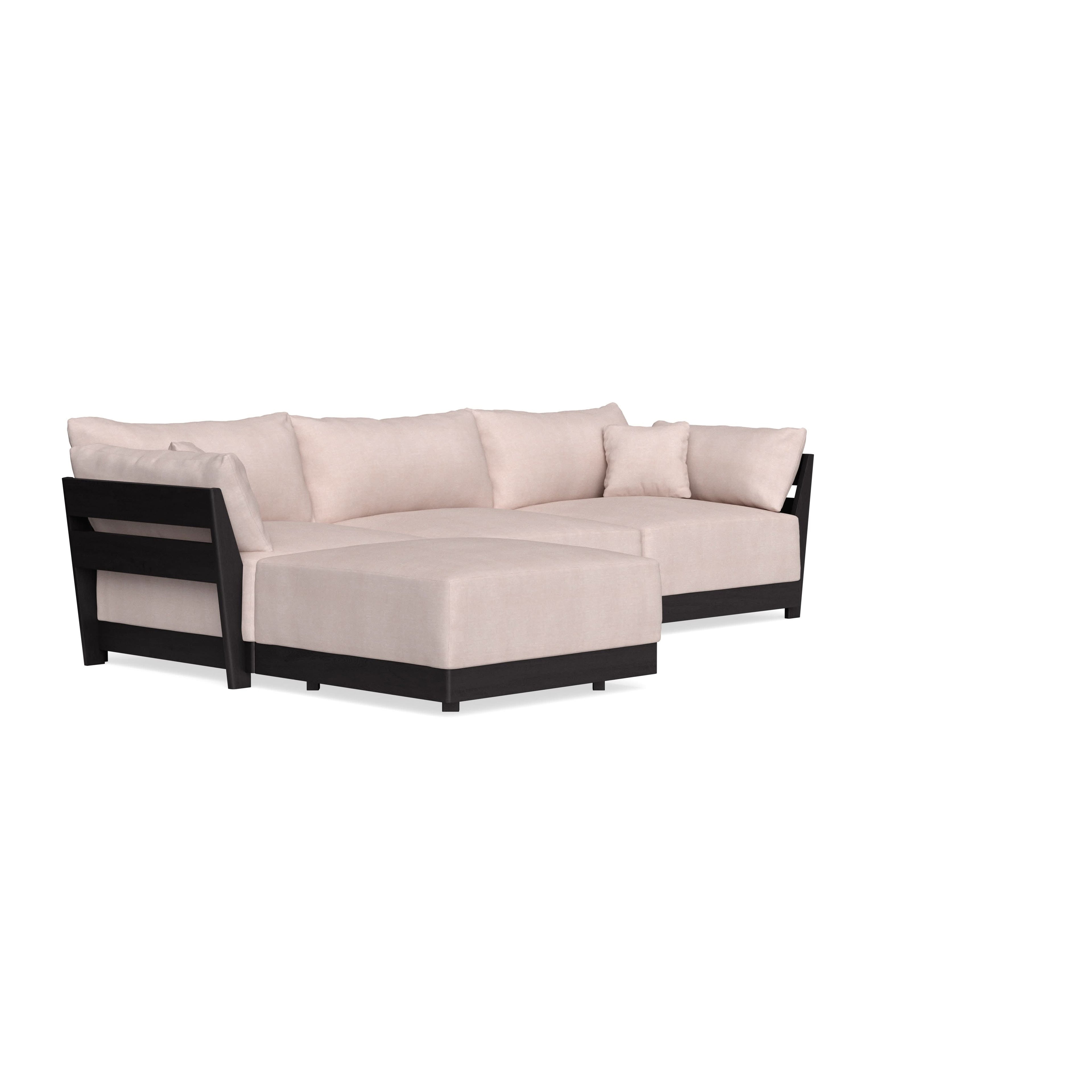 Modular Bondi Black 3-Seater Sectional in Blush | Classic Blend