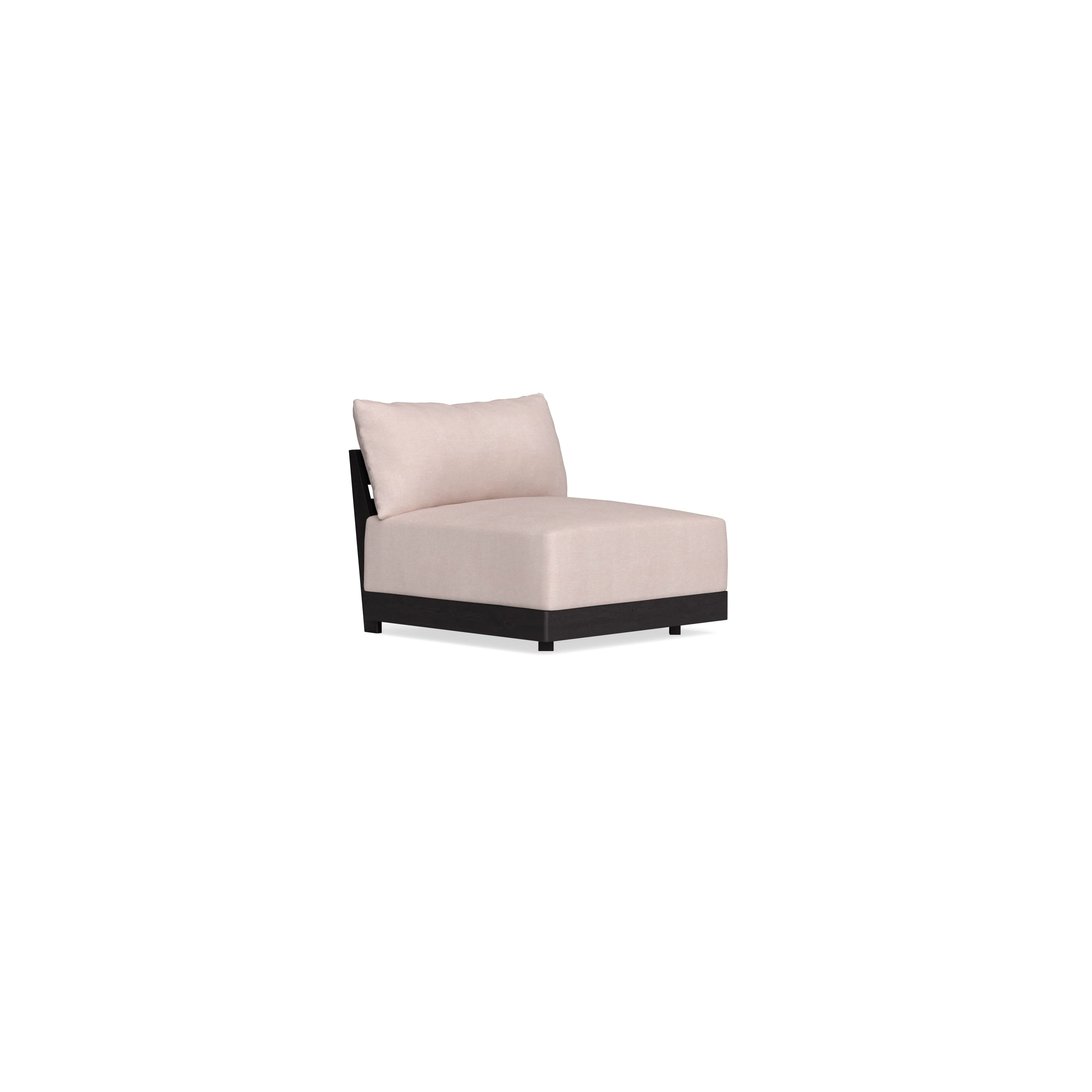 Modular Bondi Black Armless Chair in Blush | Classic Blend