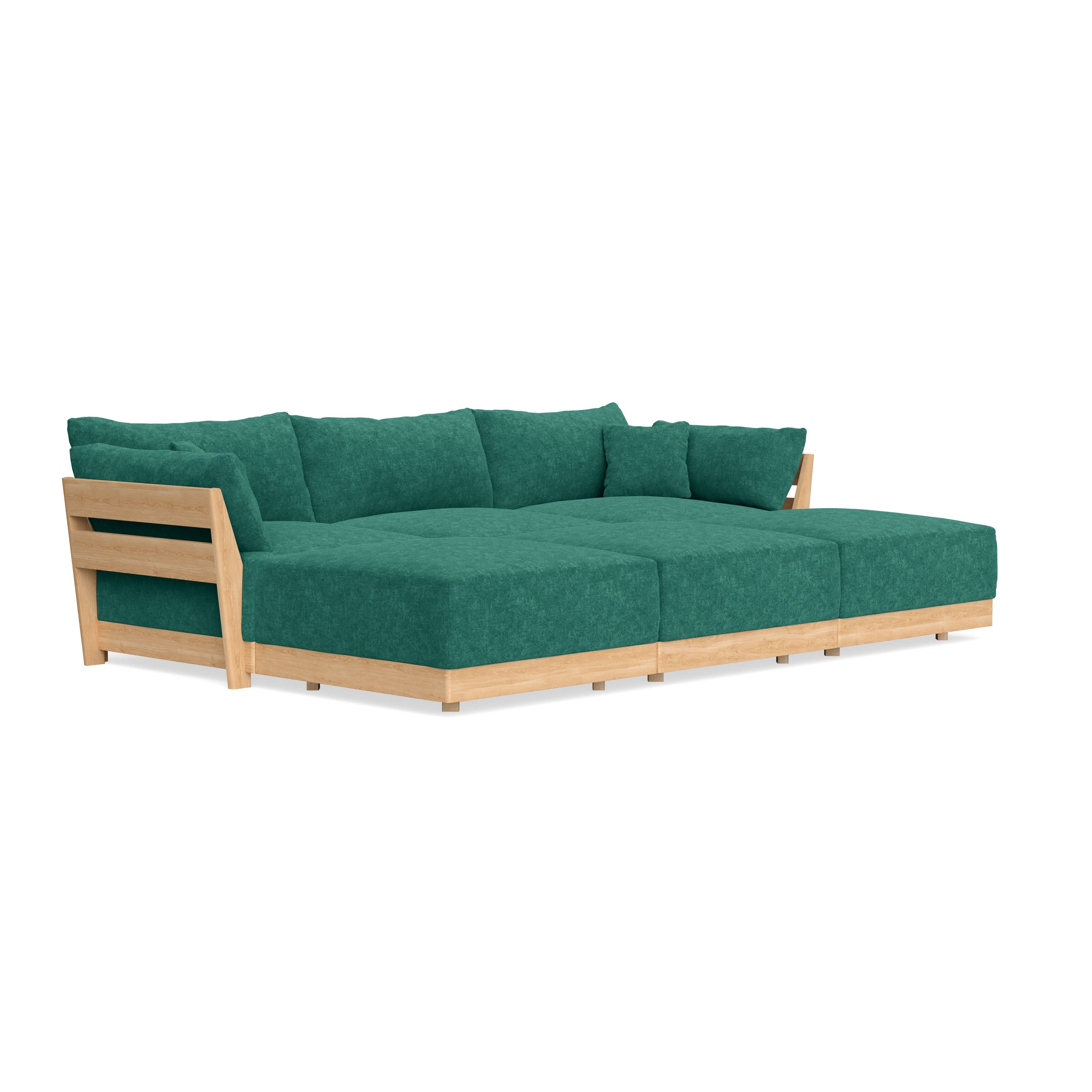 Slipcover Only - Modular Bondi 3-Seater Daybed Sofa Sectional in Jade Green