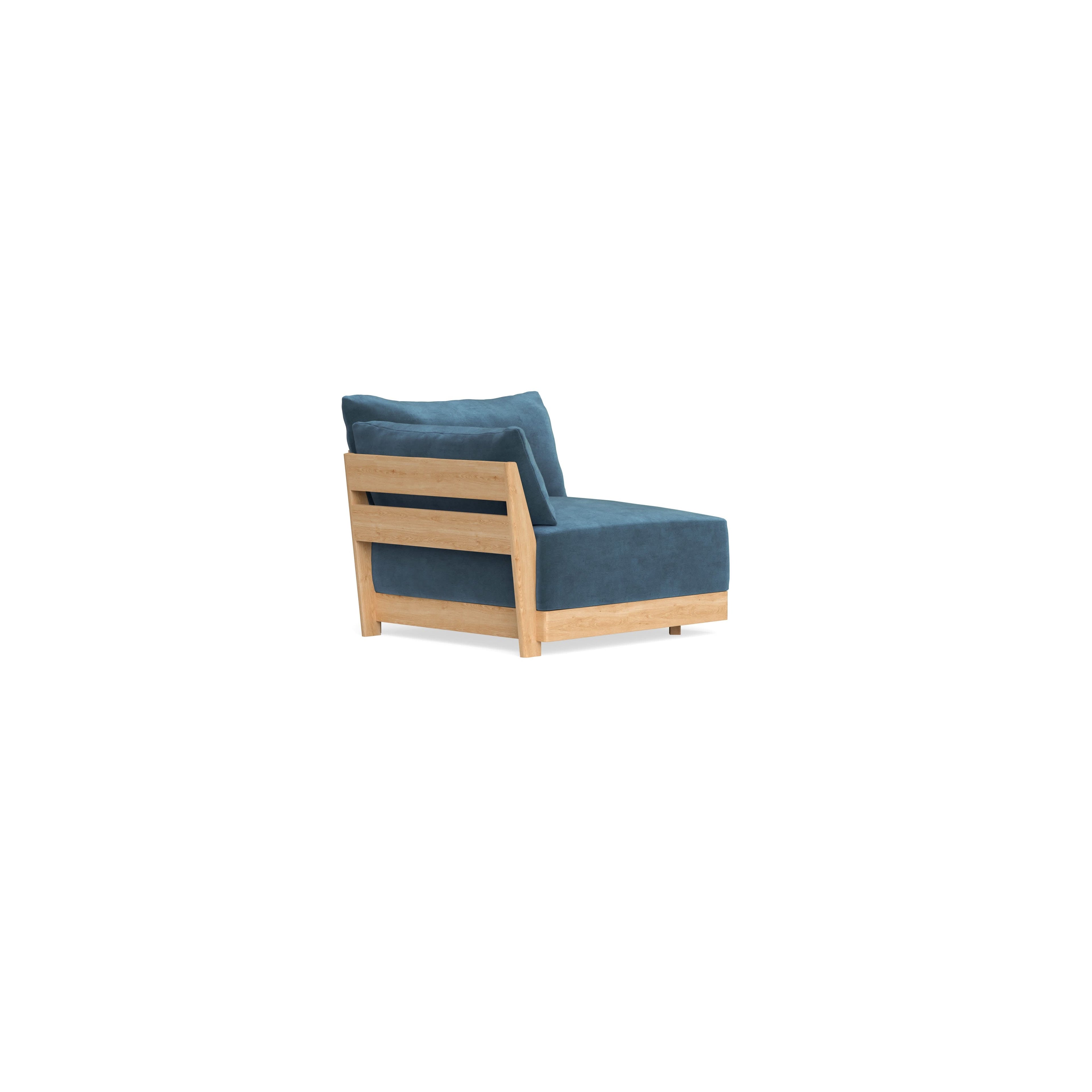 Modular Bondi Latte End Chair in Oxford Blue | Classic Blend
