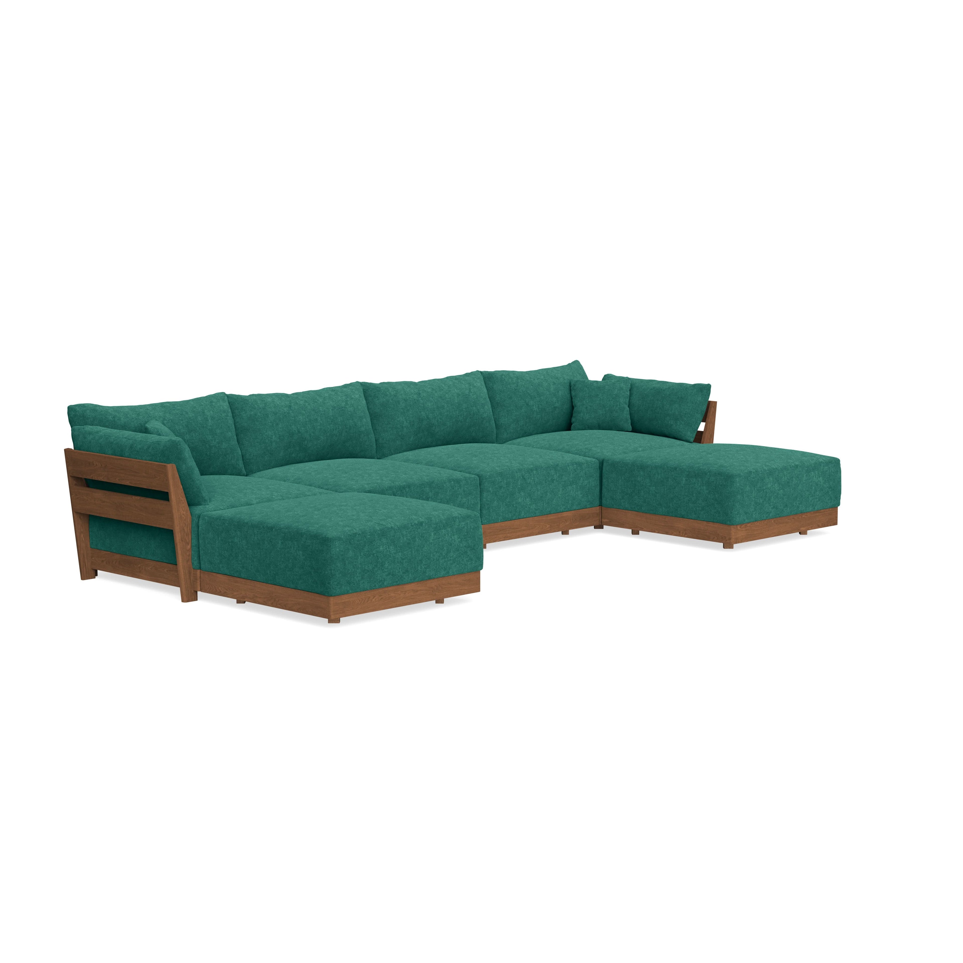 Modular Bondi Espresso 4-Seater U-Sectional in Jade Green | Classic Blend