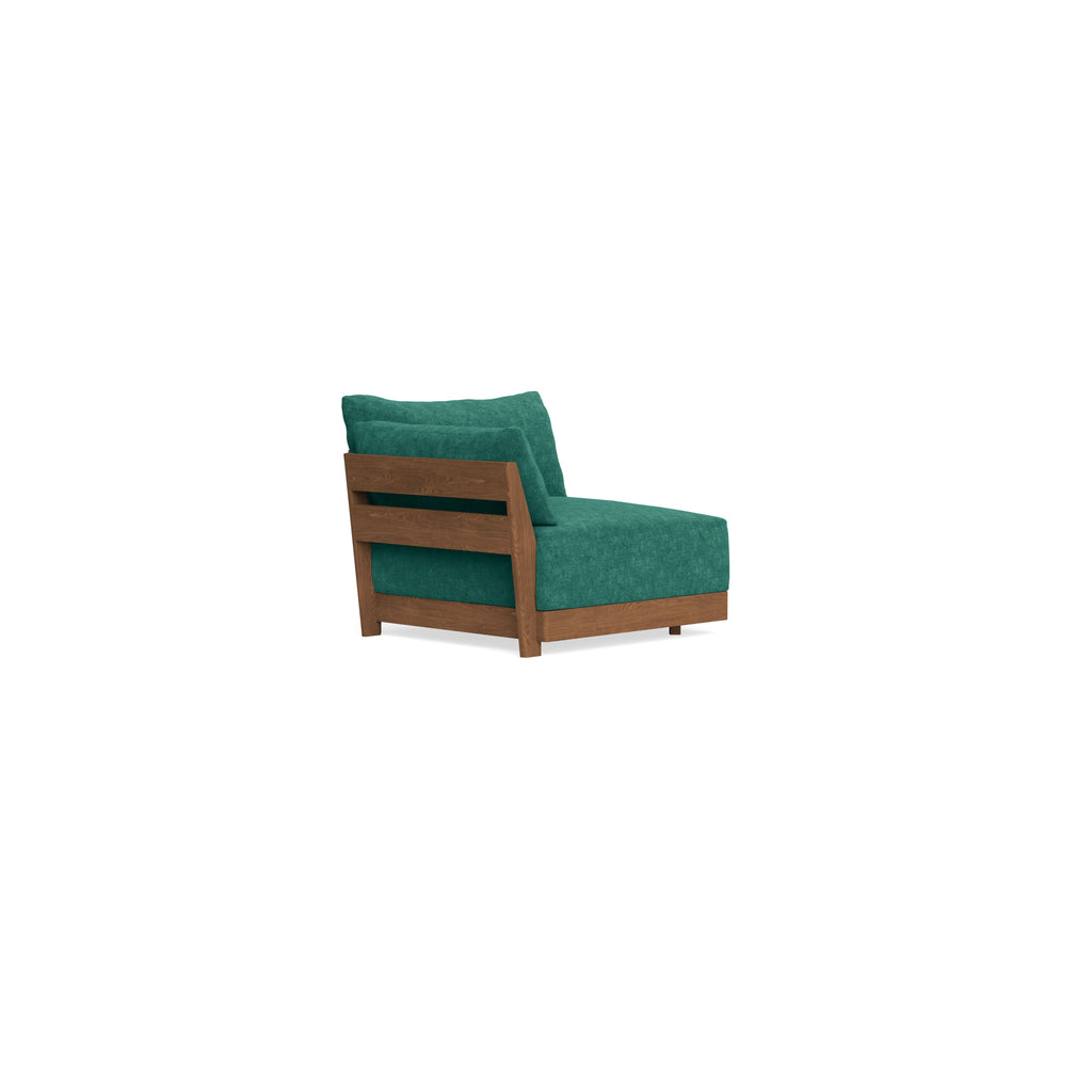 Modular Bondi Espresso End Chair in Jade Green | Memory Foam Blend