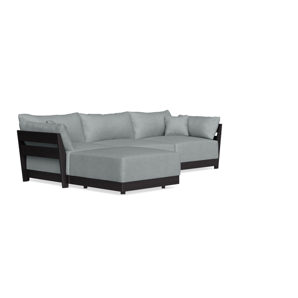 Modular Bondi Black 3-Seater Sectional in Light Steel | Classic Blend