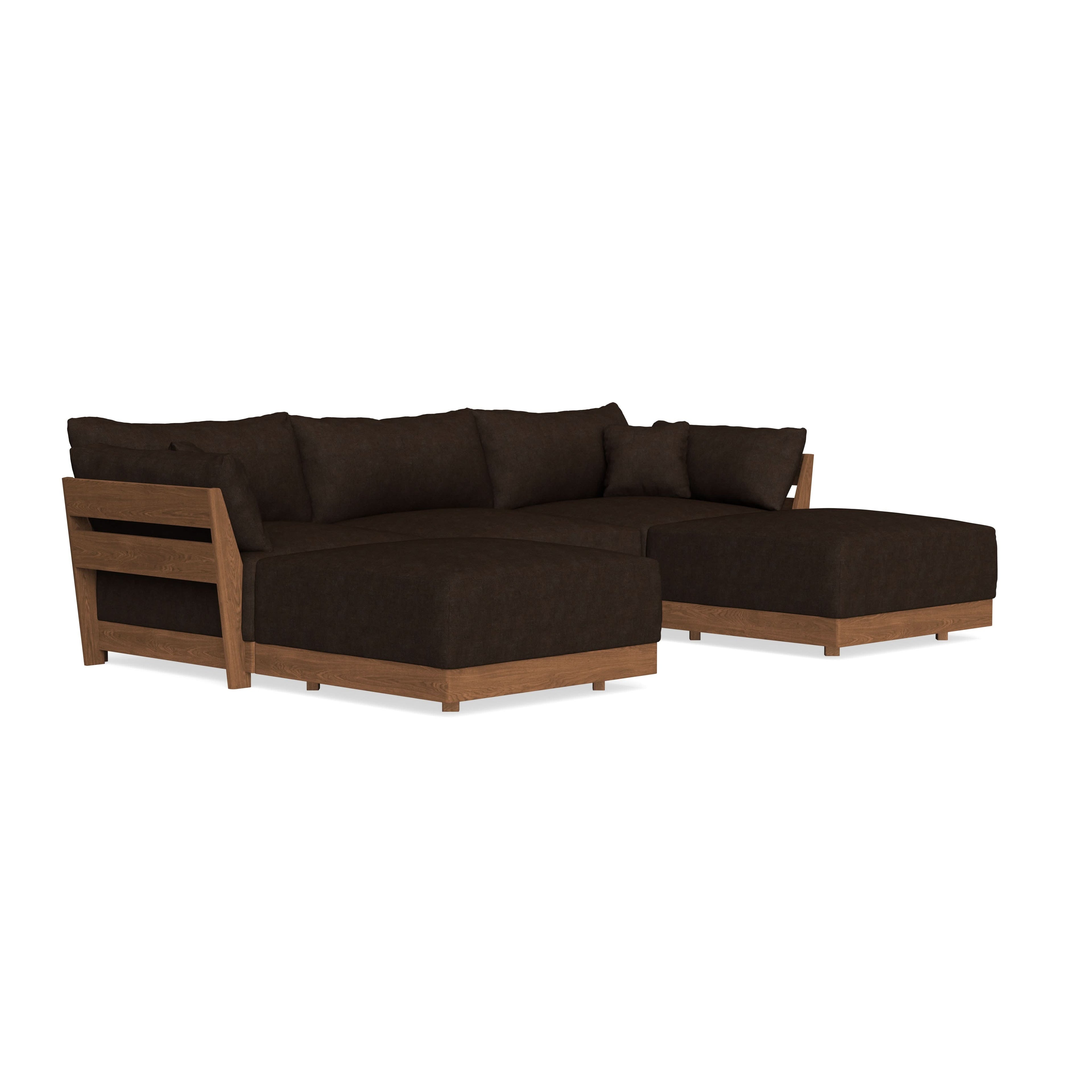 Modular Bondi Espresso 3-Seater U-Sectional in Espresso | Memory Foam Blend