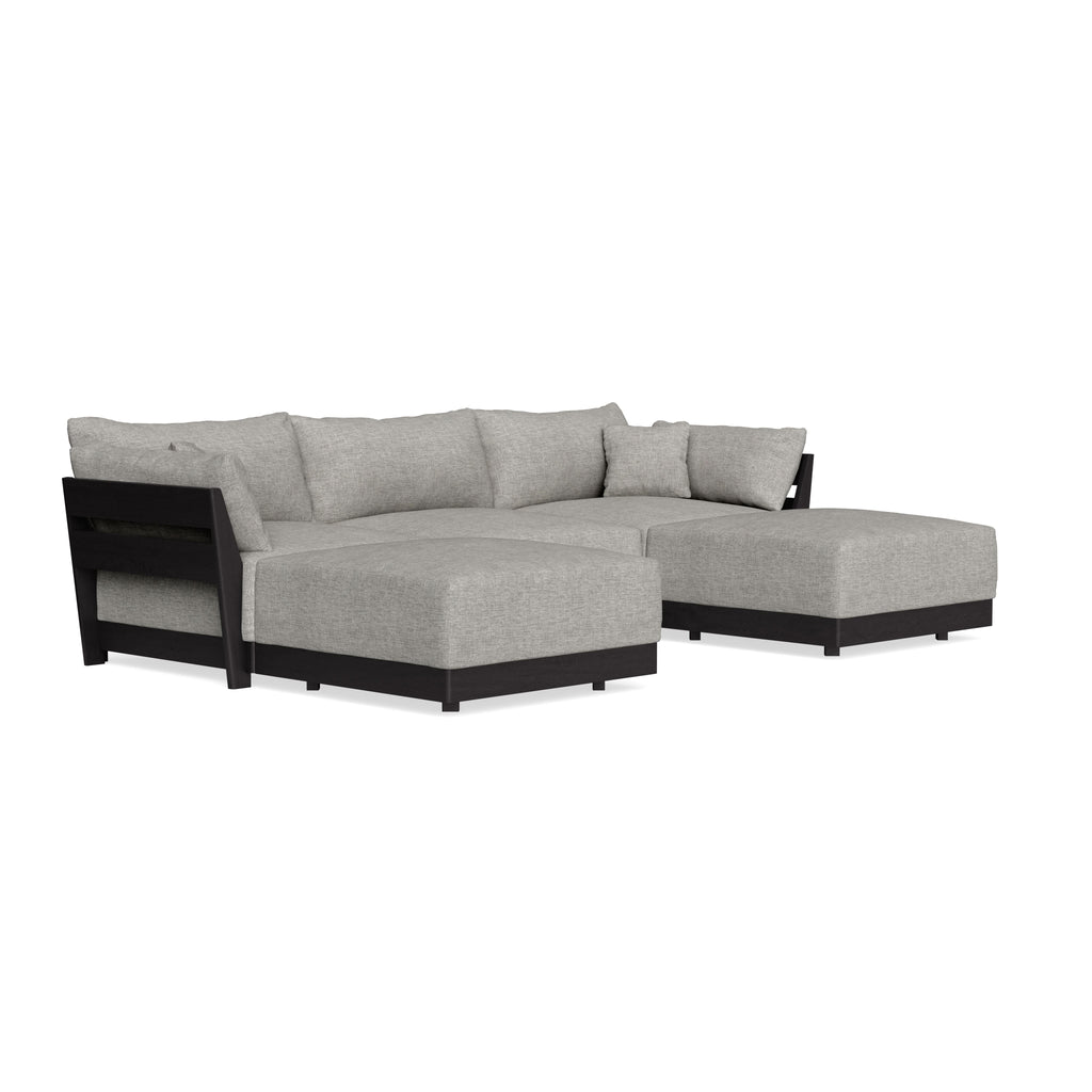 Modular Bondi Black 3-Seater U-Sectional in Fog | Memory Foam Blend