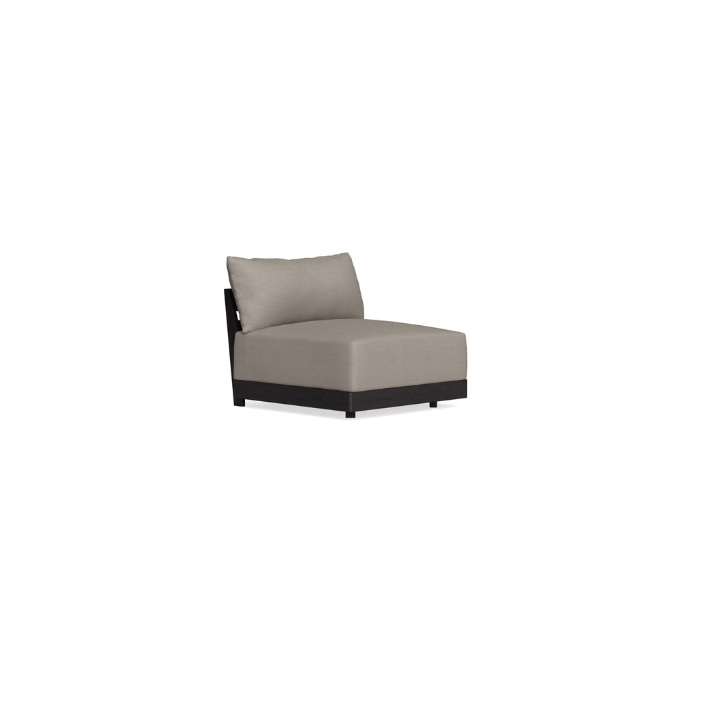 Modular Bondi Black Armless Chair in Cinder Gray | Memory Foam Blend